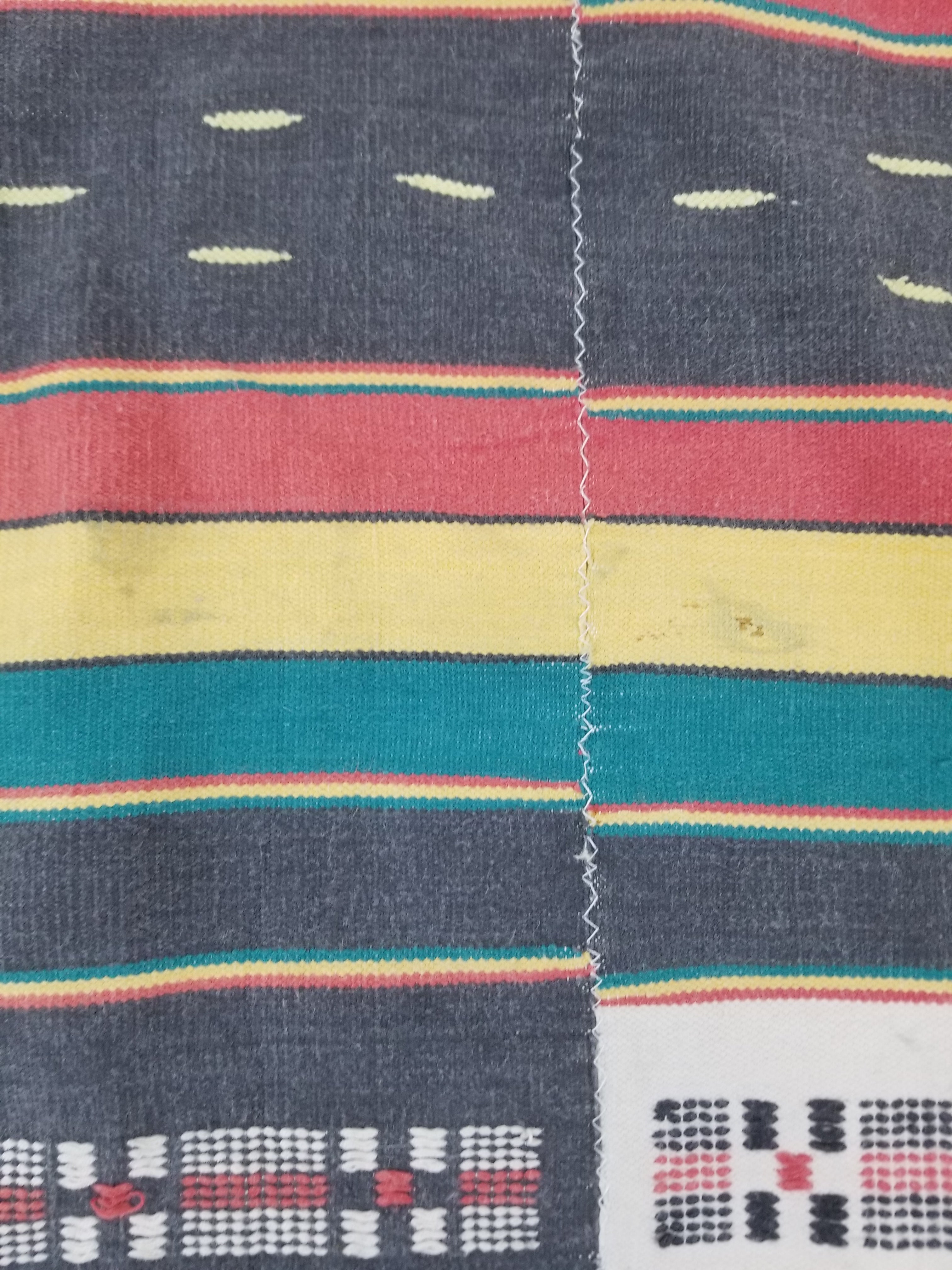 Vintage African Ceremonial 20th C Cloth EWE Strip-Woven Cotton GHANA 211x127cm