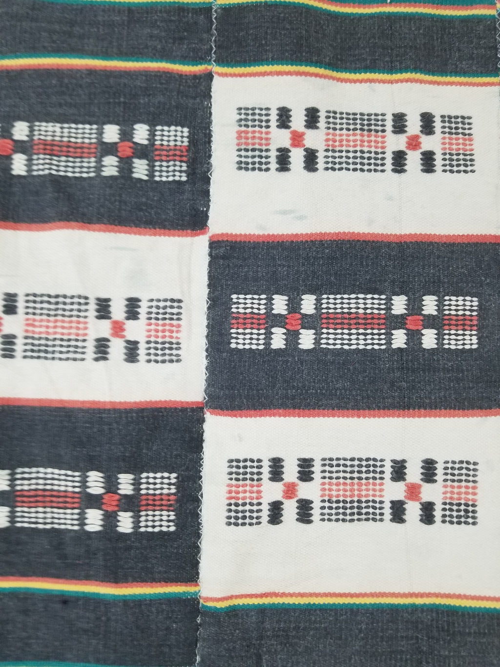 Vintage African Ceremonial 20th C Cloth EWE Strip-Woven Cotton GHANA 211x127cm