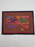 Vintage Traditional Kuna Mola Applique Work Folk Art Panel 49x36cm