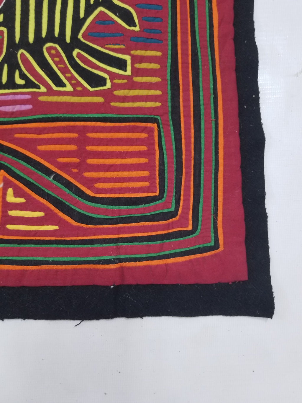 Vintage Traditional Kuna Mola Applique Work Folk Art Panel 49x36cm