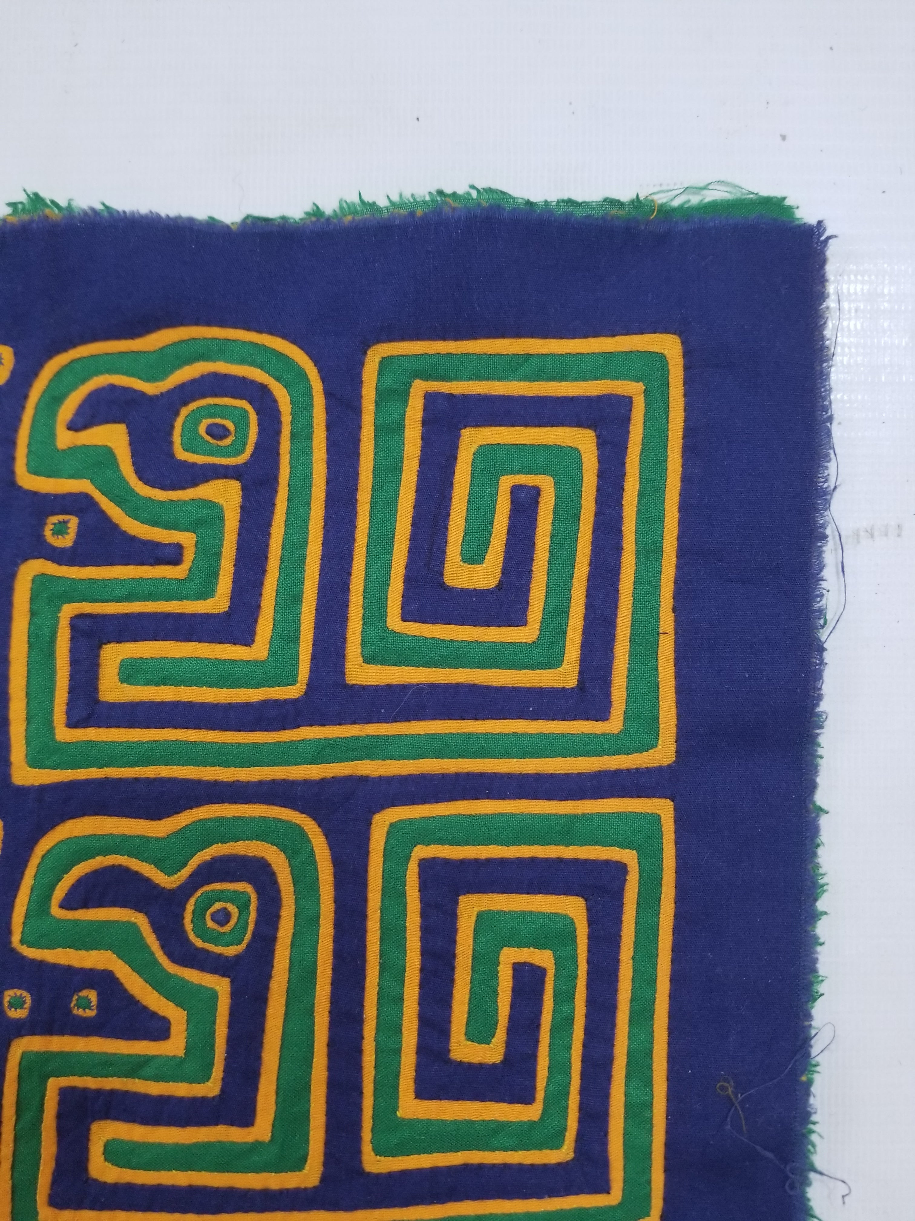 Vintage Traditional Kuna Mola Applique Work Folk Art Panel 31x23cm