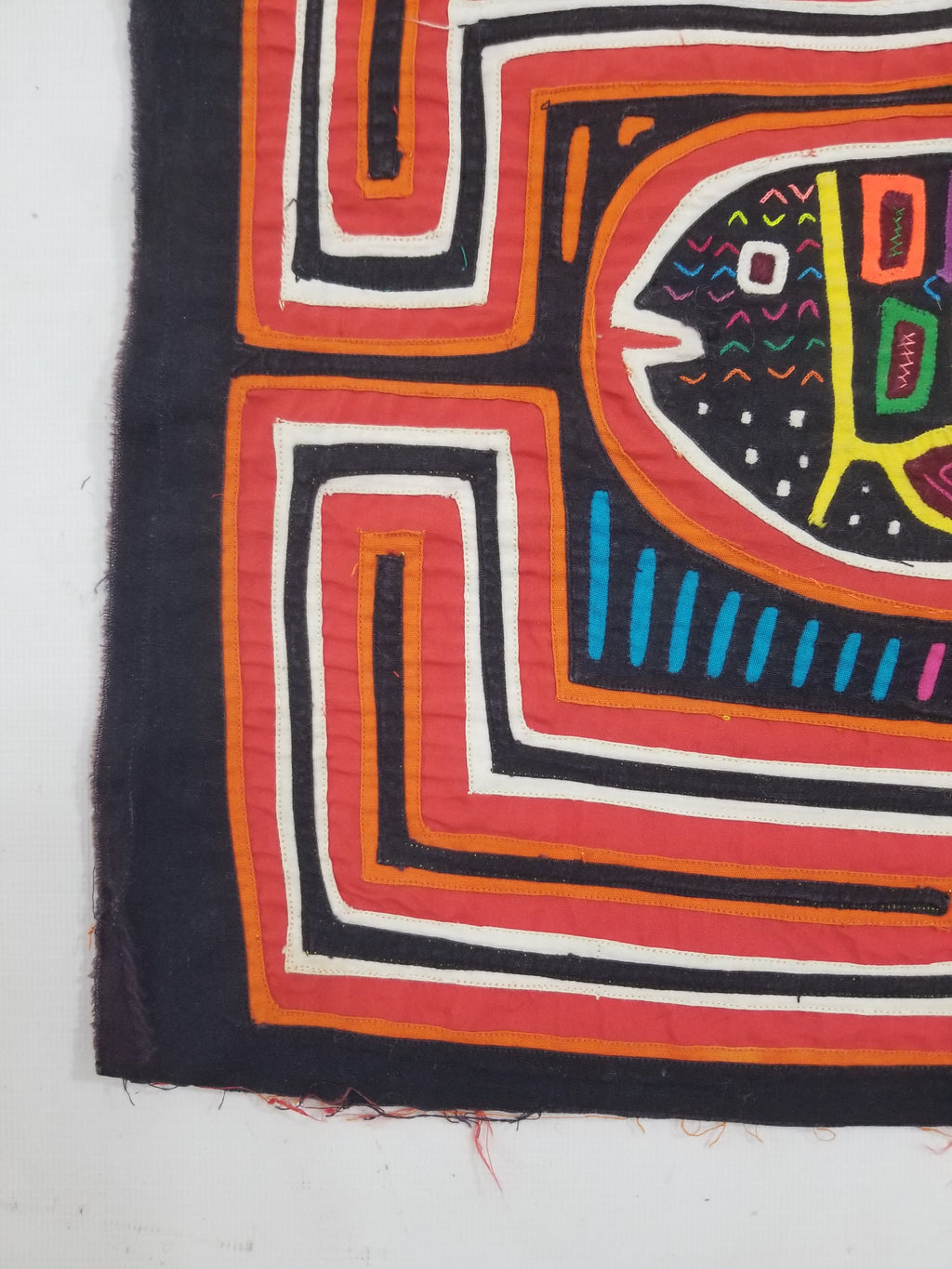 Vintage Traditional Kuna Mola Applique Work Folk Art Panel 45x32cm