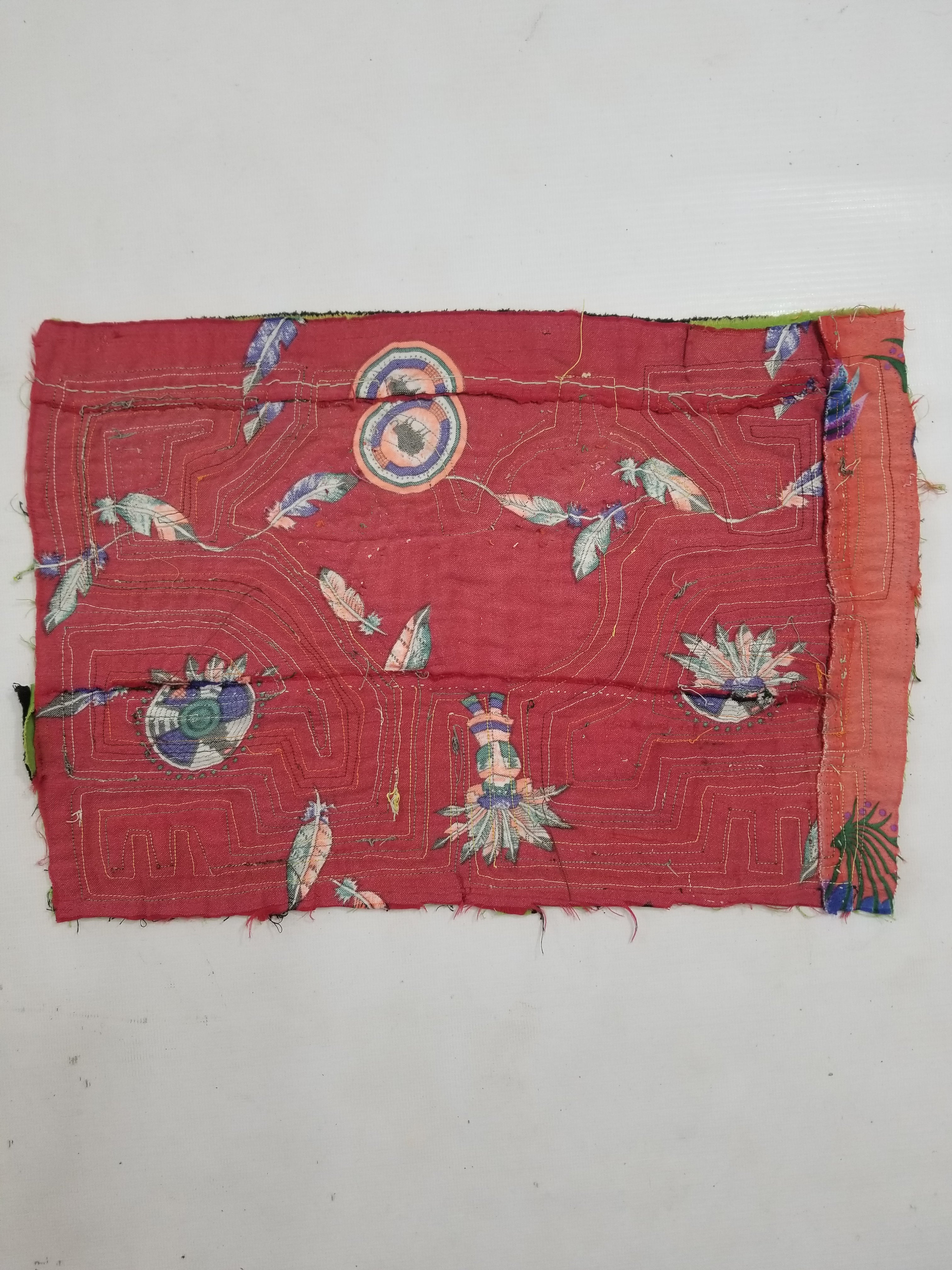 Vintage Traditional Kuna Mola Applique Work Folk Art Panel 40x28cm