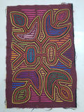 Vintage Traditional Kuna Mola Applique Work Folk Art Panel 50x32cm
