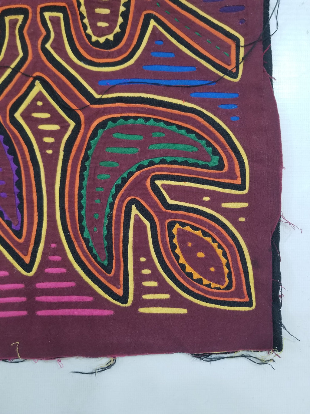 Vintage Traditional Kuna Mola Applique Work Folk Art Panel 50x32cm