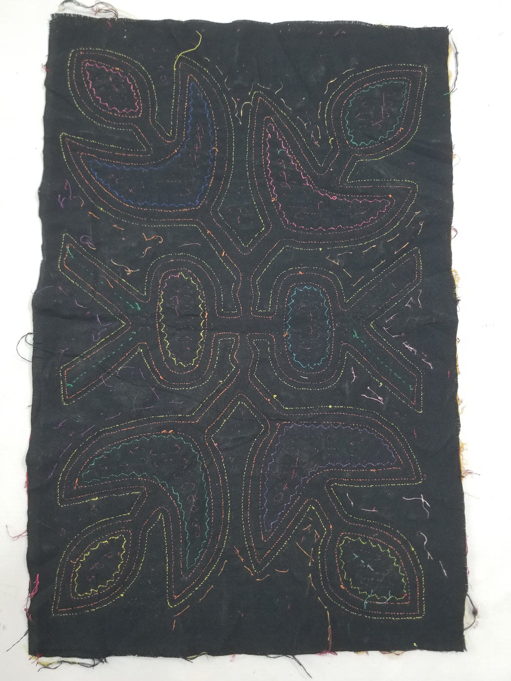 Vintage Traditional Kuna Mola Applique Work Folk Art Panel 50x32cm