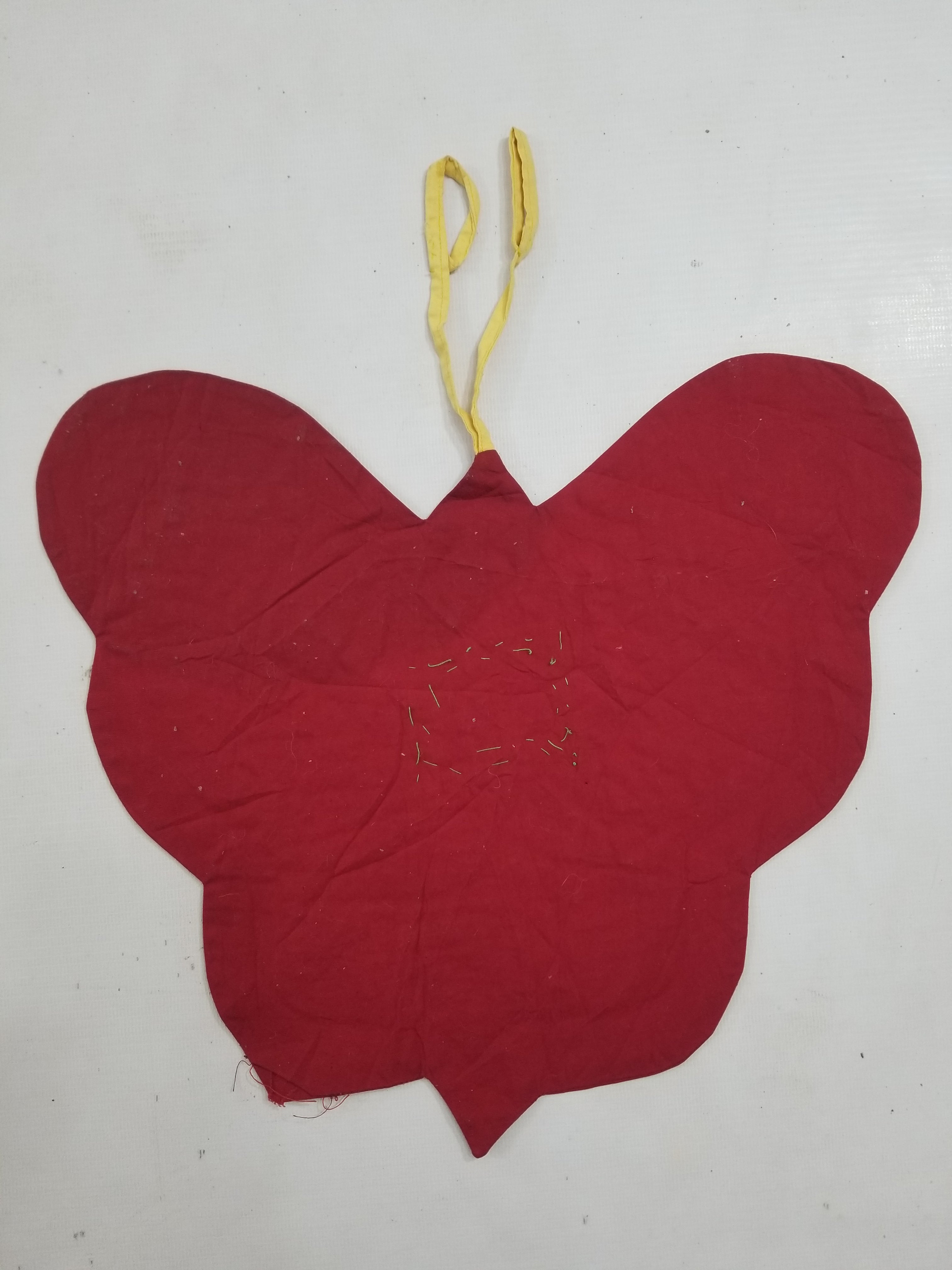 Vintage Traditional Kuna Mola Applique Work Folk Art Butterfly Shape Panel 35x28cm
