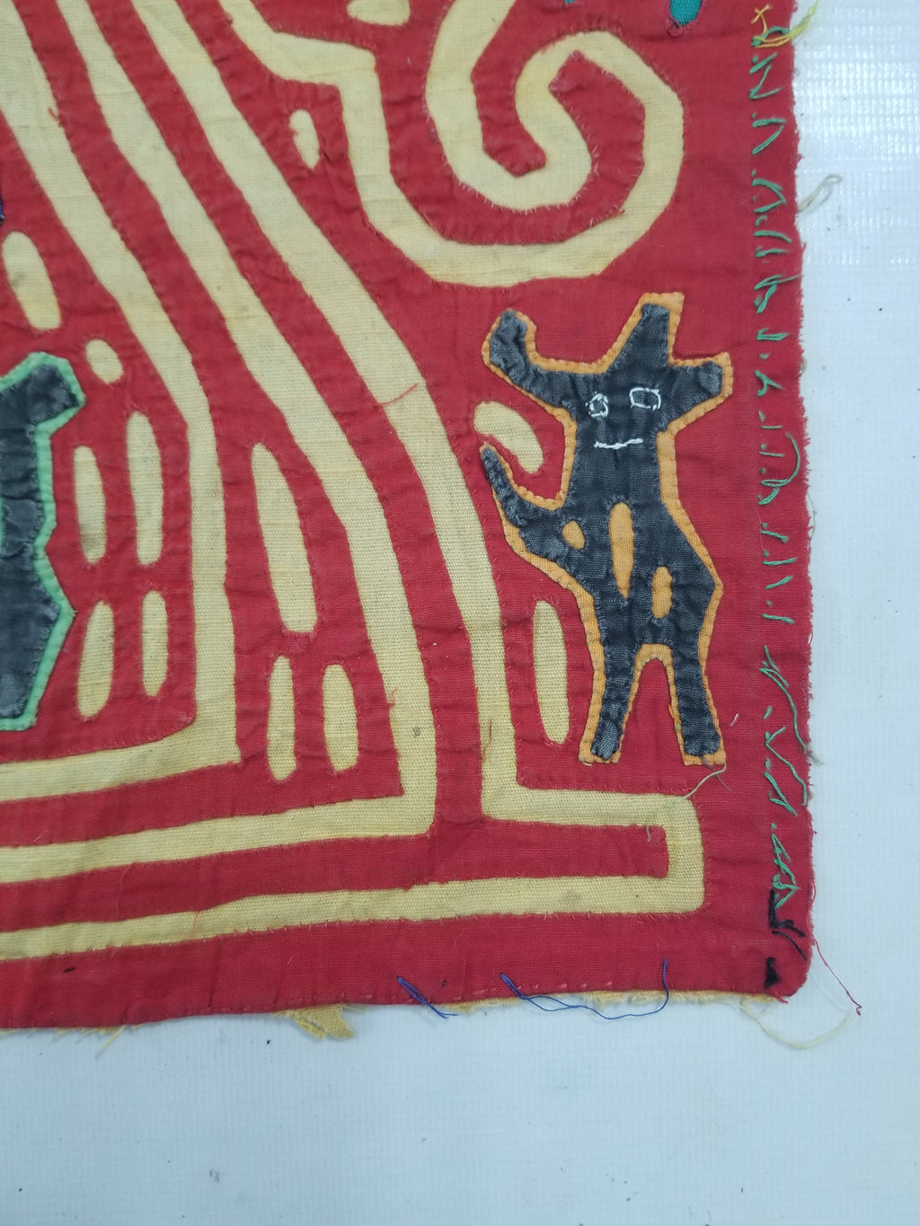 Vintage Traditional Kuna Mola Applique Work Folk Art Panel 40x30cm
