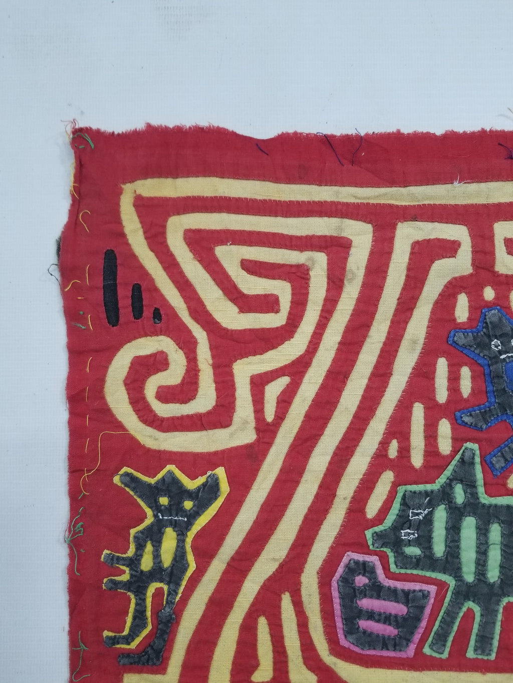 Vintage Traditional Kuna Mola Applique Work Folk Art Panel 40x30cm
