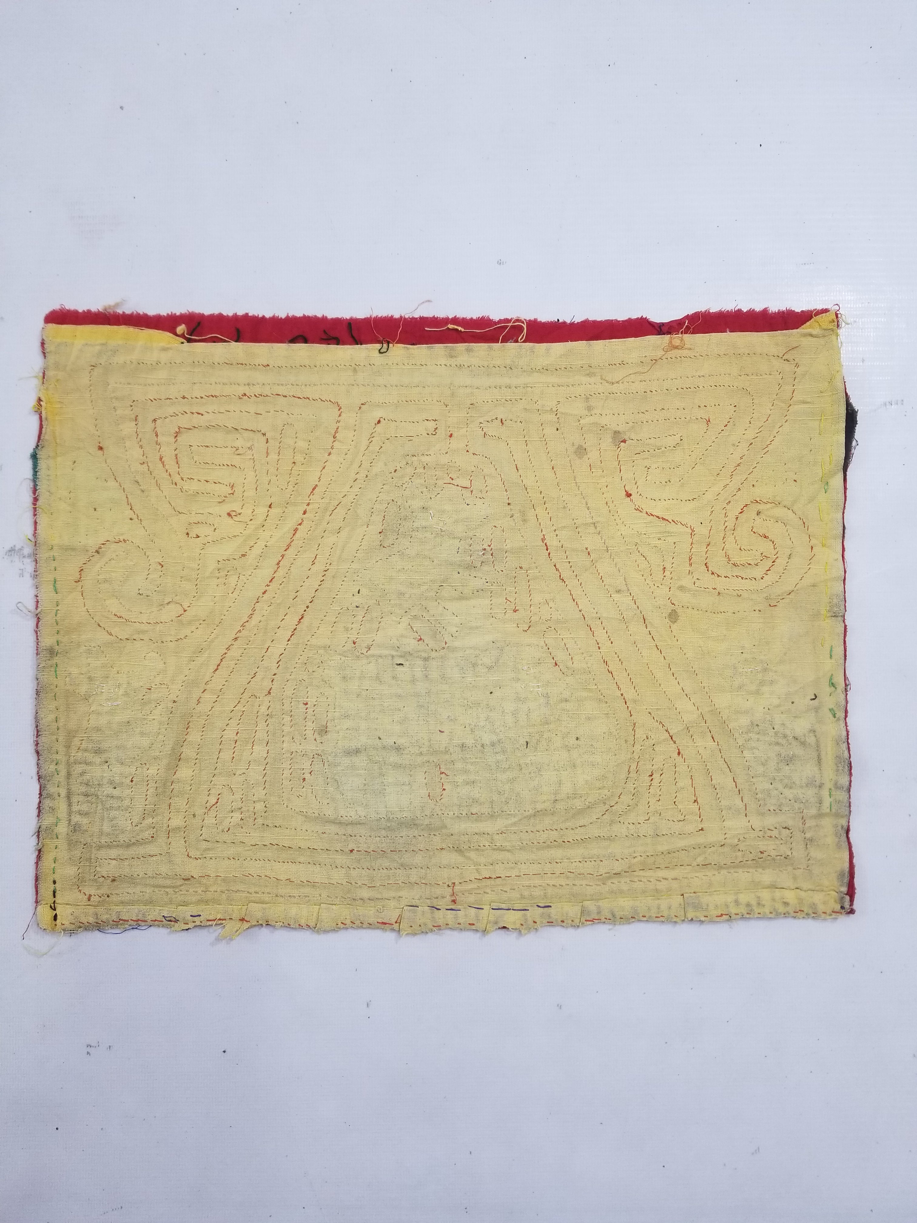 Vintage Traditional Kuna Mola Applique Work Folk Art Panel 40x30cm