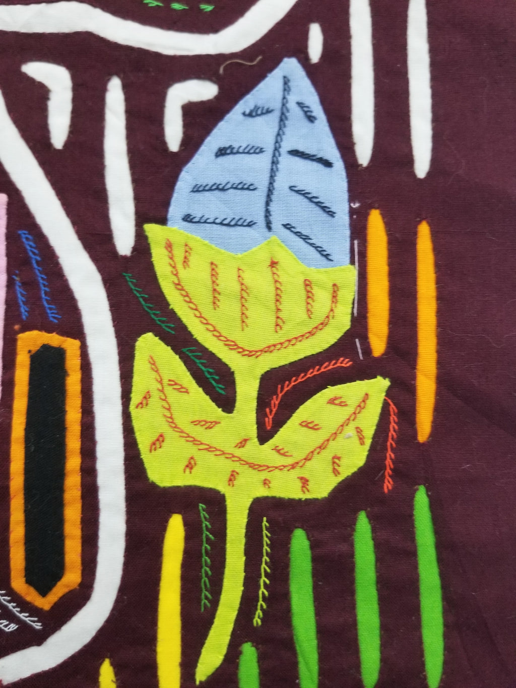 Vintage Traditional Kuna Mola Applique Work Folk Art Panel 40x28cm