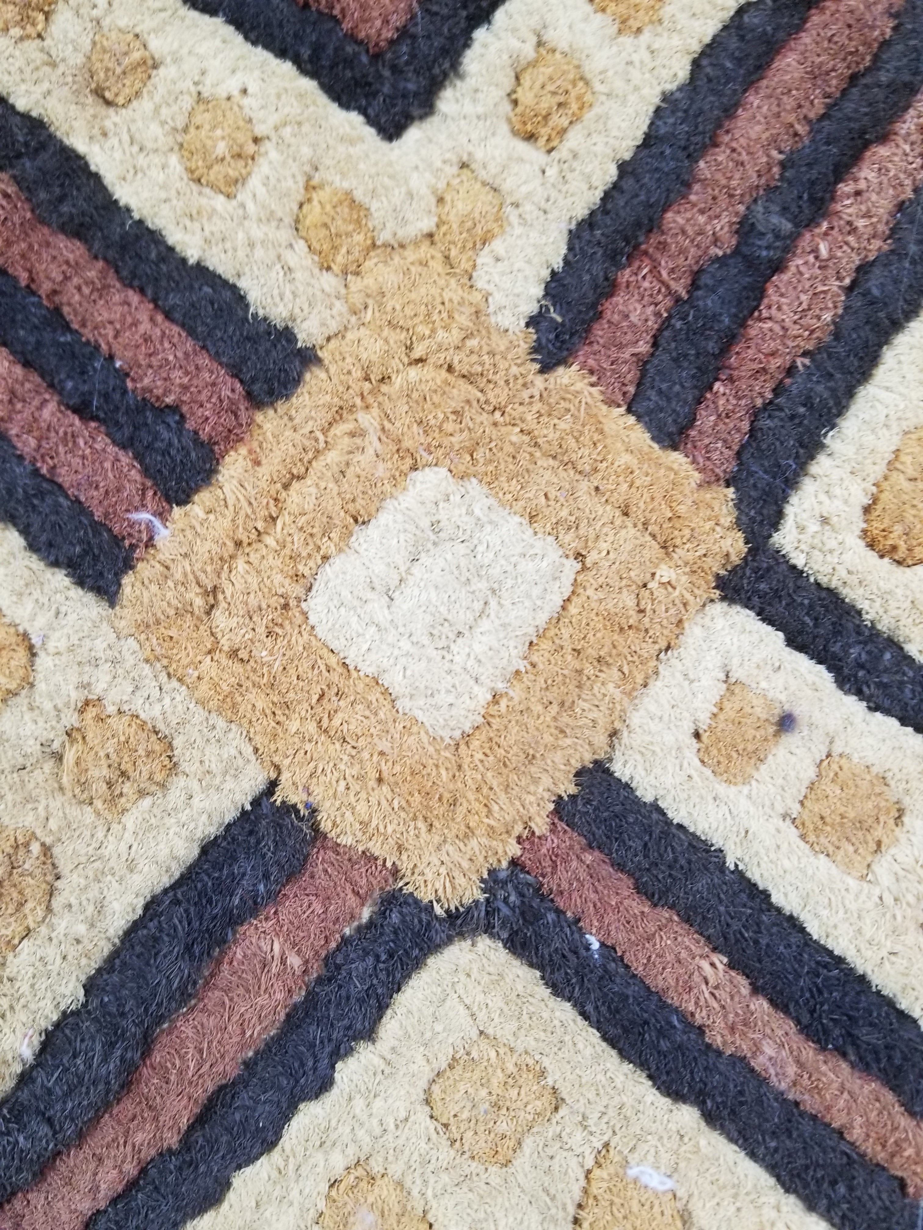 Antique Tribal African Kuba Cloth Velvet Embroidered Raffia Textile 144x63cm