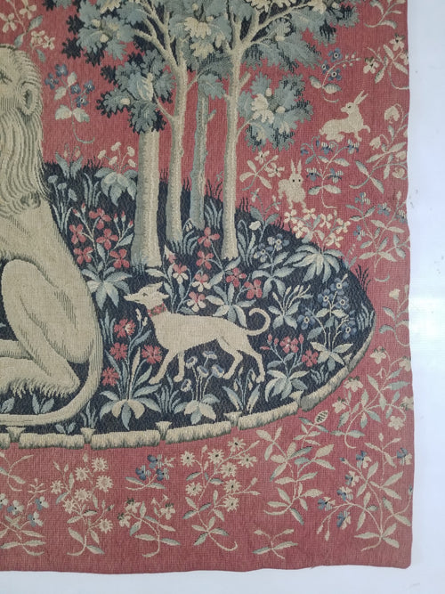 Antique European Lady & The Unicorn Medieval Wall Hanging Tapestry 222x168cm