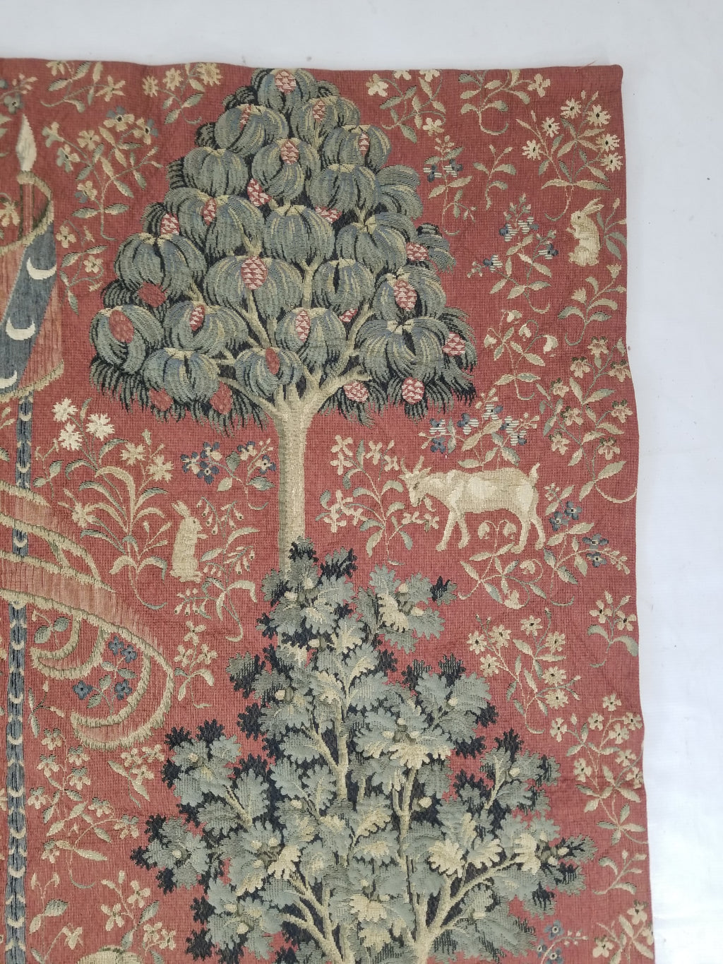 Antique European Lady & The Unicorn Medieval Wall Hanging Tapestry 222x168cm