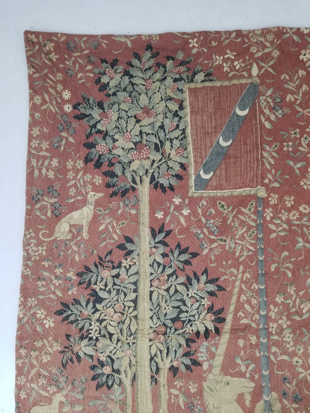 Antique European Lady & The Unicorn Medieval Wall Hanging Tapestry 222x168cm