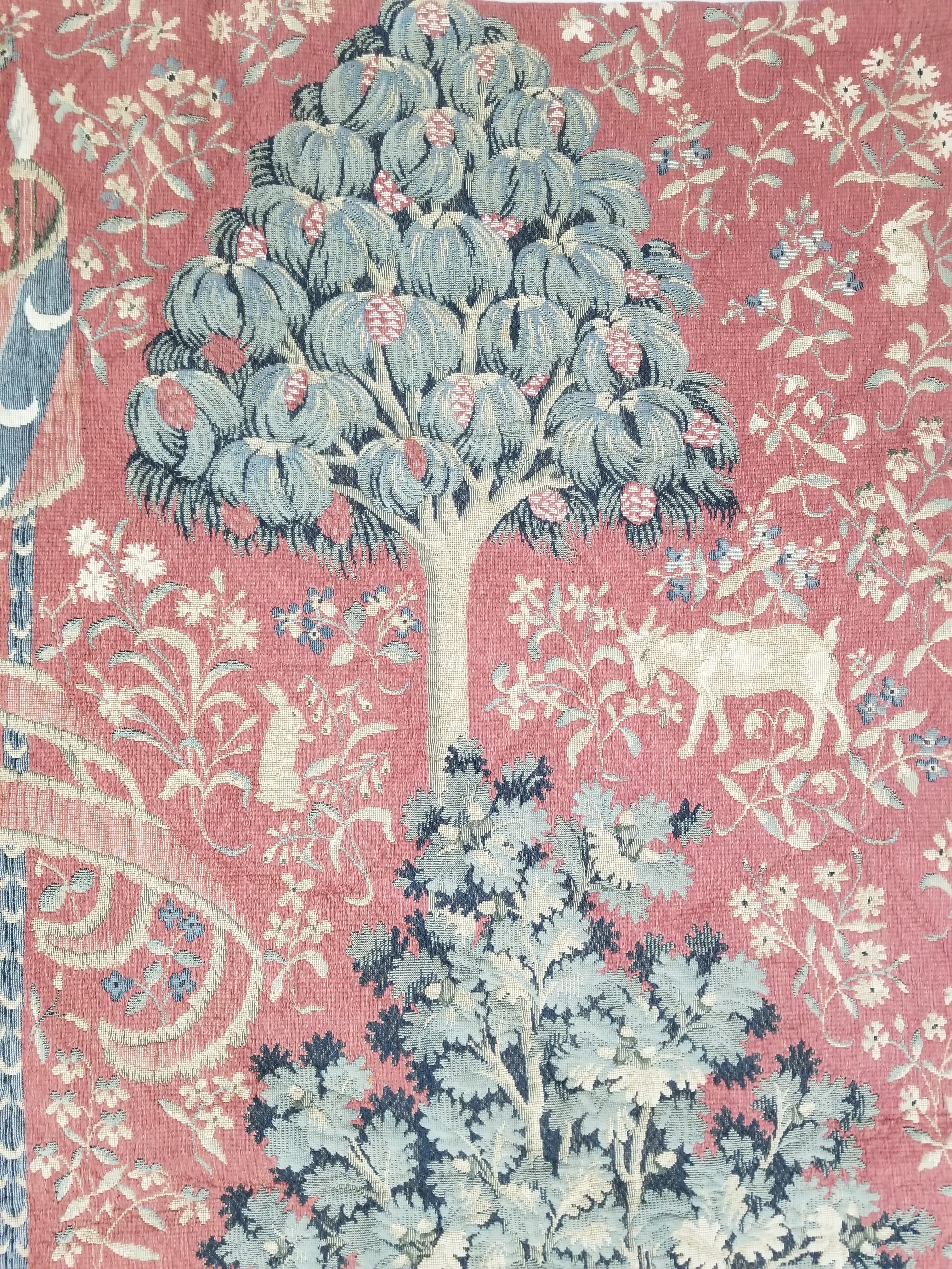Antique European Lady & The Unicorn Medieval Wall Hanging Tapestry 222x168cm