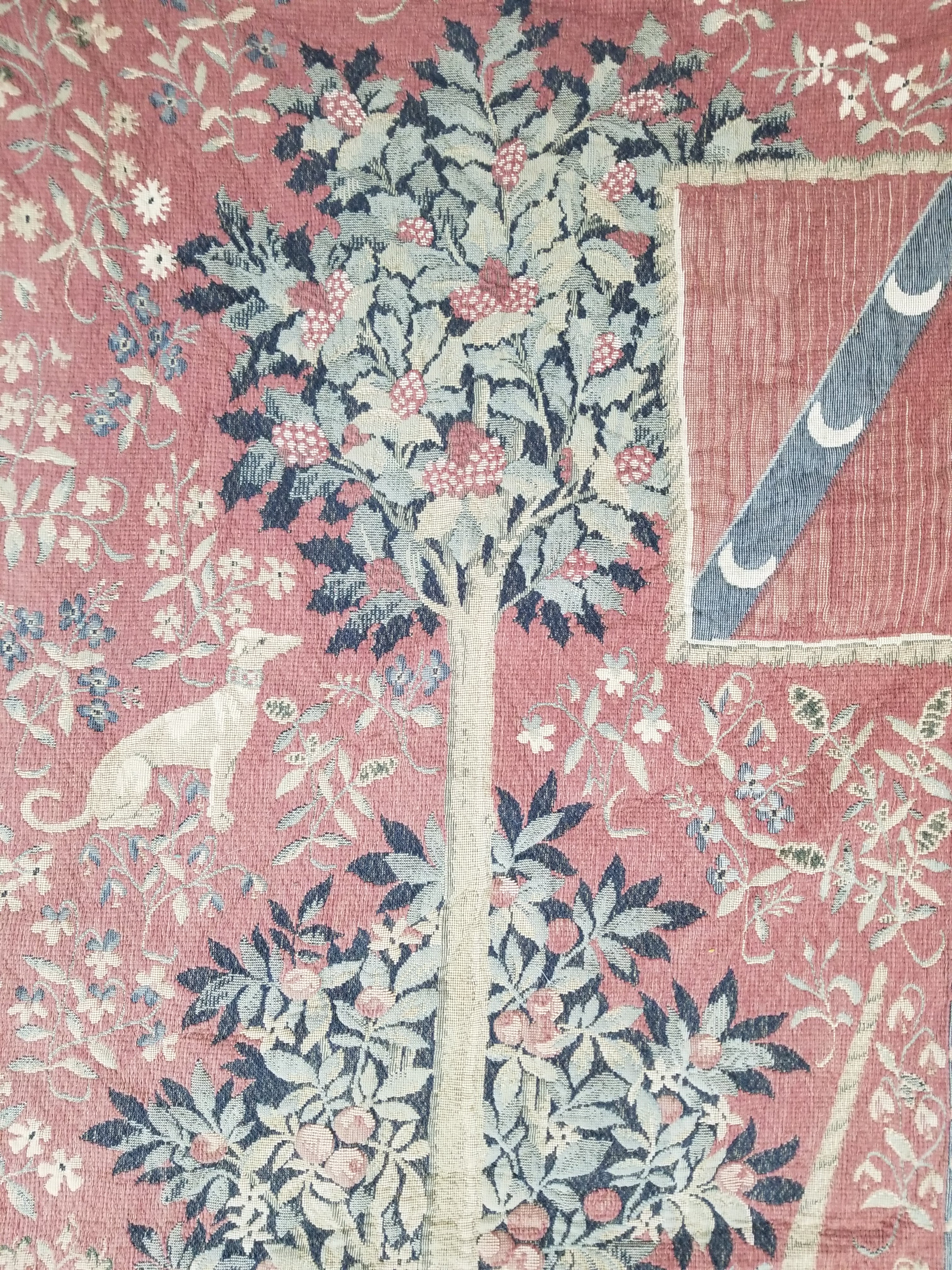 Antique European Lady & The Unicorn Medieval Wall Hanging Tapestry 222x168cm