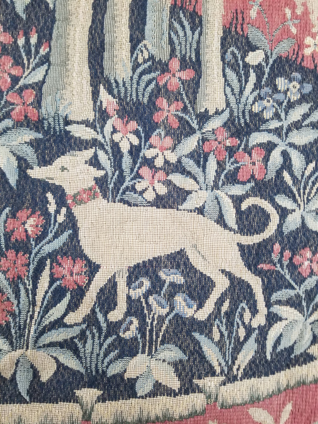 Antique European Lady & The Unicorn Medieval Wall Hanging Tapestry 222x168cm