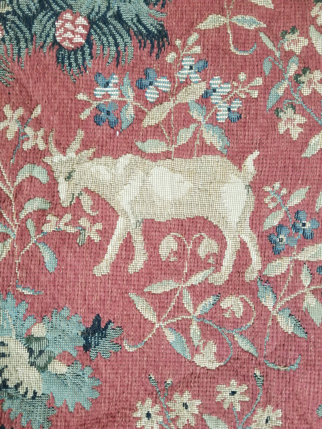 Antique European Lady & The Unicorn Medieval Wall Hanging Tapestry 222x168cm