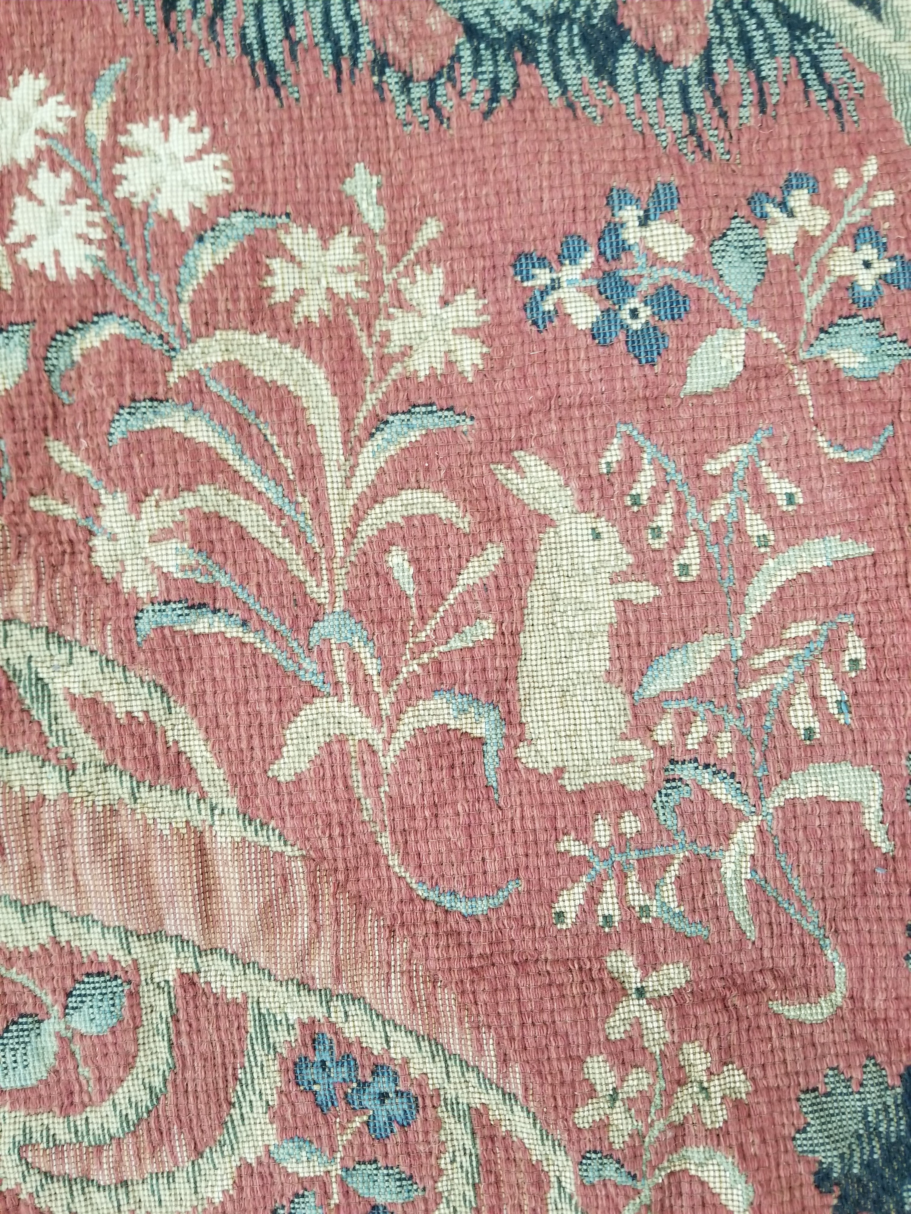 Antique European Lady & The Unicorn Medieval Wall Hanging Tapestry 222x168cm