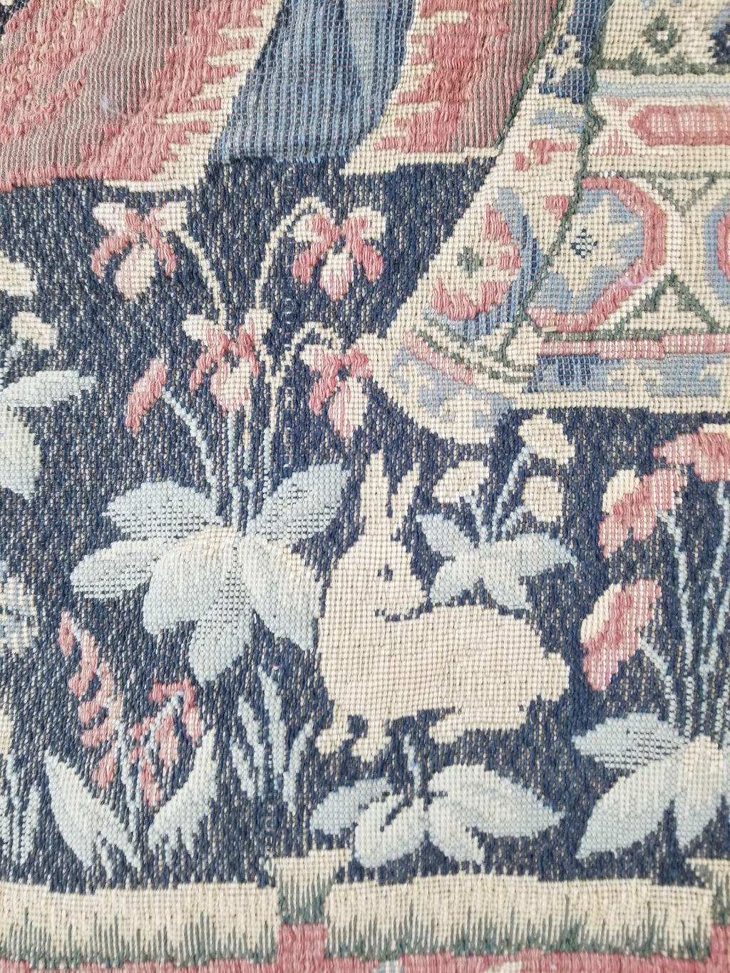 Antique European Lady & The Unicorn Medieval Wall Hanging Tapestry 222x168cm