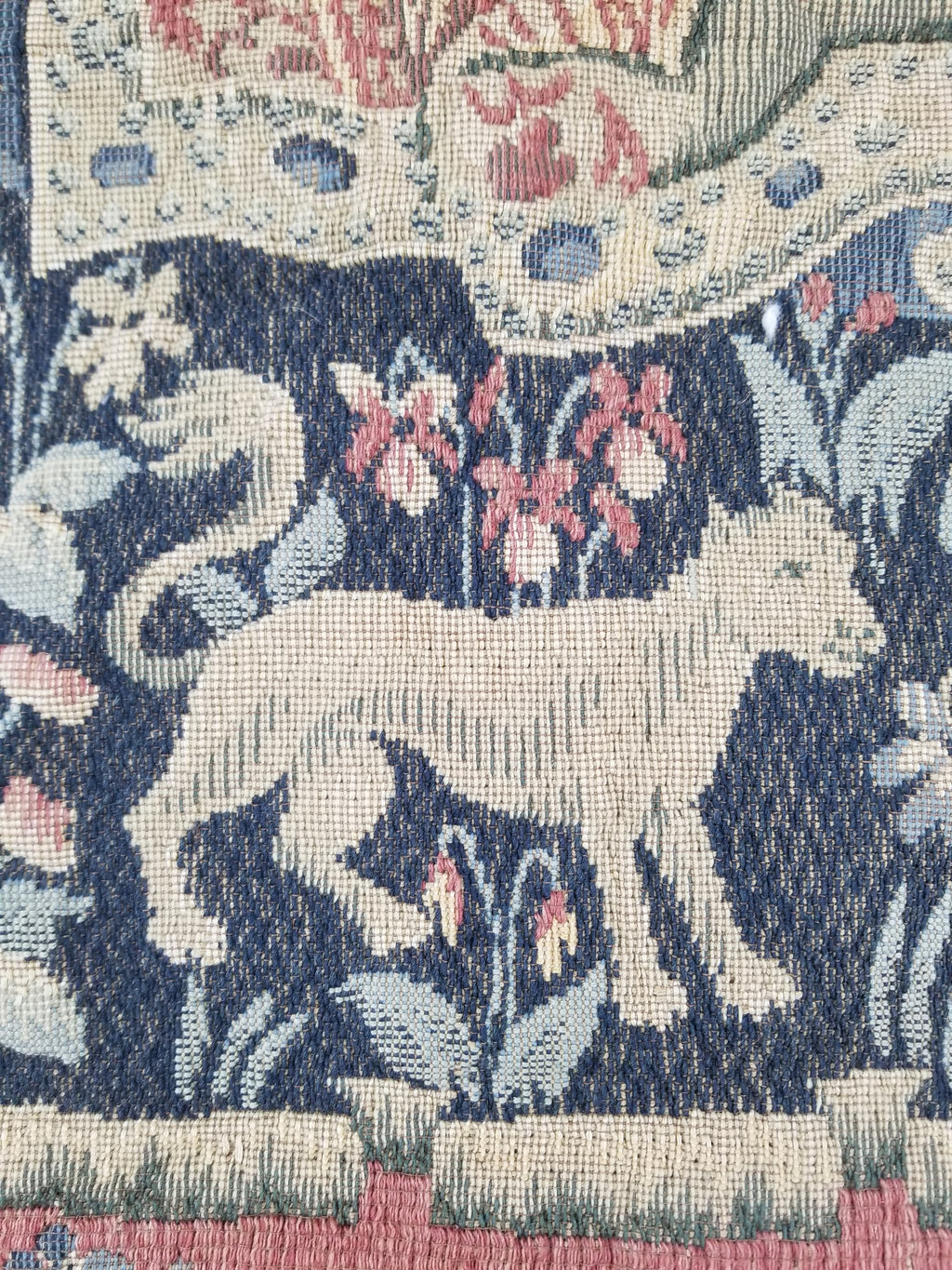 Antique European Lady & The Unicorn Medieval Wall Hanging Tapestry 222x168cm