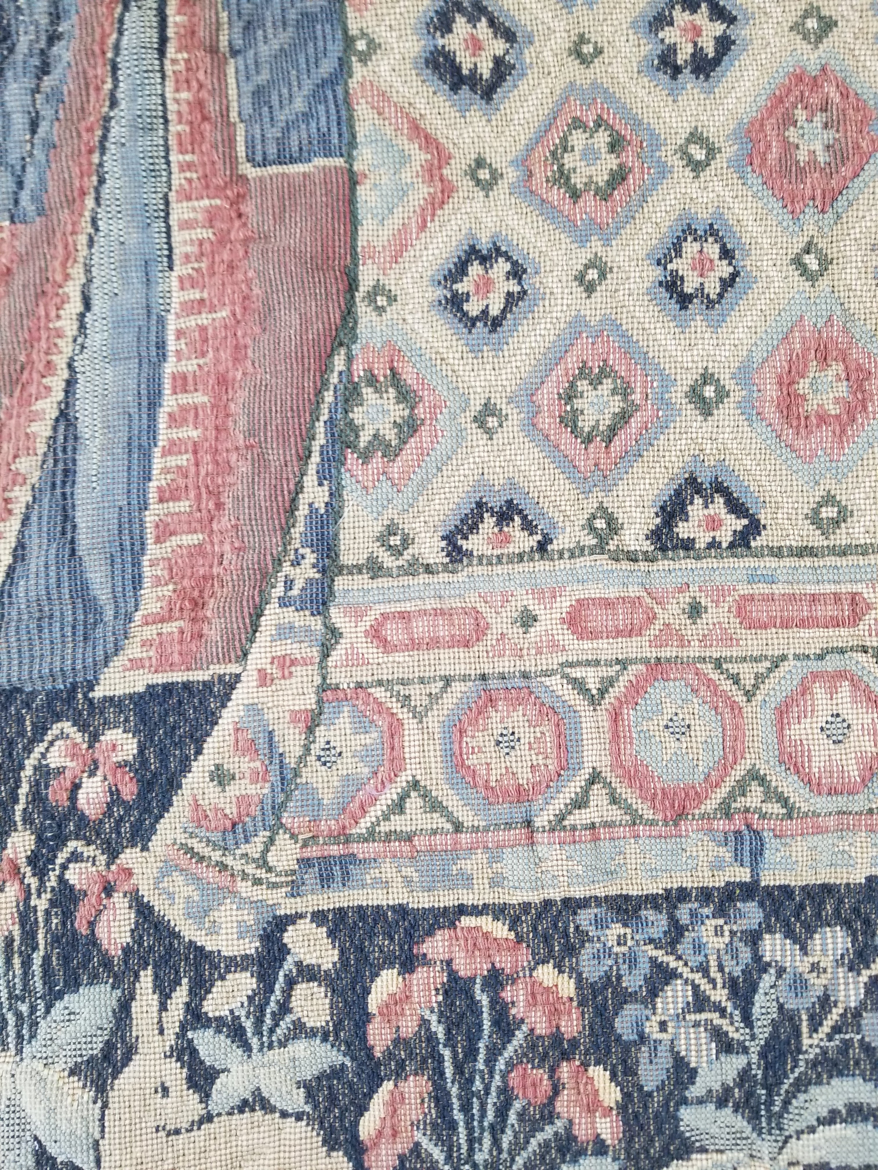 Antique European Lady & The Unicorn Medieval Wall Hanging Tapestry 222x168cm
