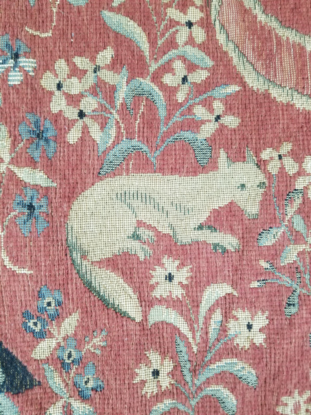 Antique European Lady & The Unicorn Medieval Wall Hanging Tapestry 222x168cm
