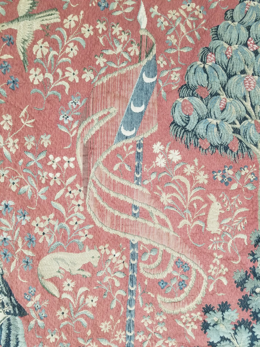 Antique European Lady & The Unicorn Medieval Wall Hanging Tapestry 222x168cm