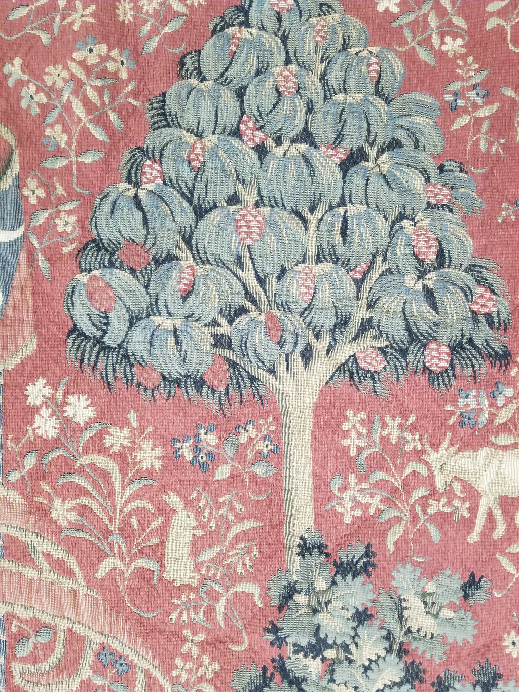 Antique European Lady & The Unicorn Medieval Wall Hanging Tapestry 222x168cm