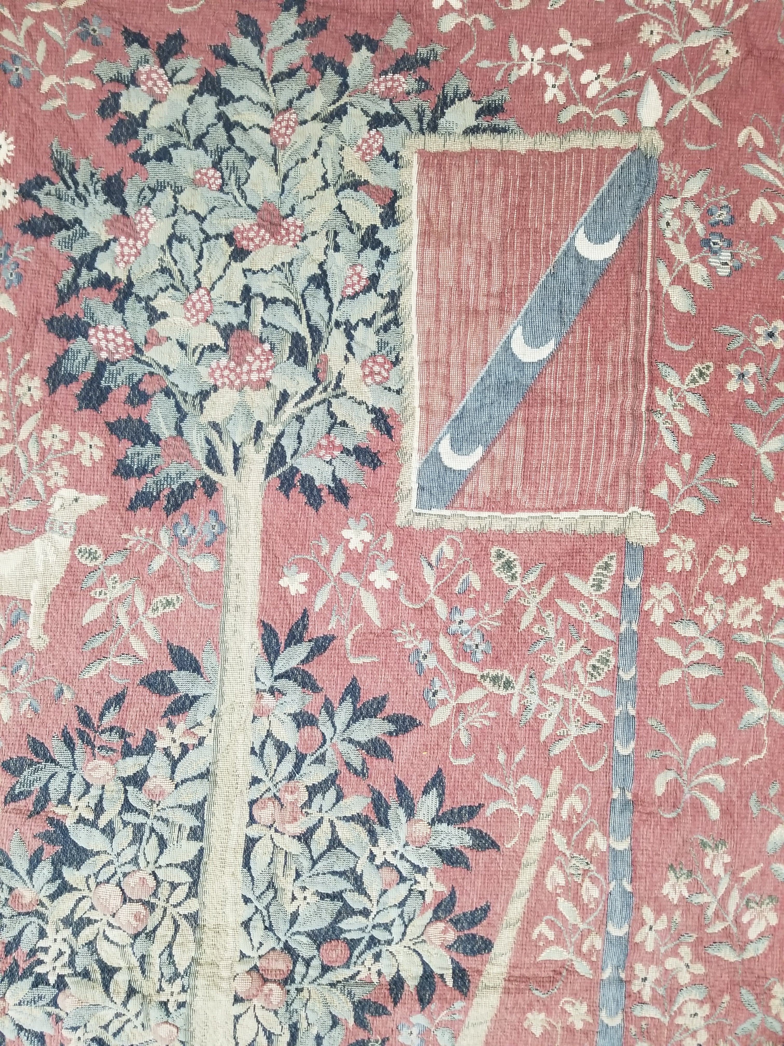 Antique European Lady & The Unicorn Medieval Wall Hanging Tapestry 222x168cm