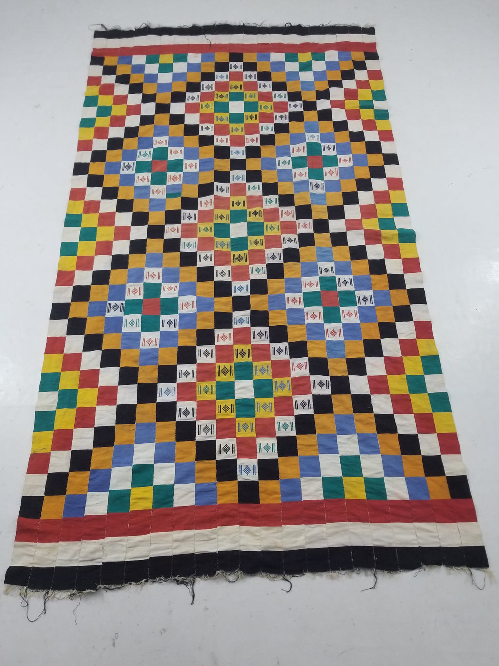Vintage African Handwoven Ewe Kente Cloth - Ghana Textile Art 238x130cm