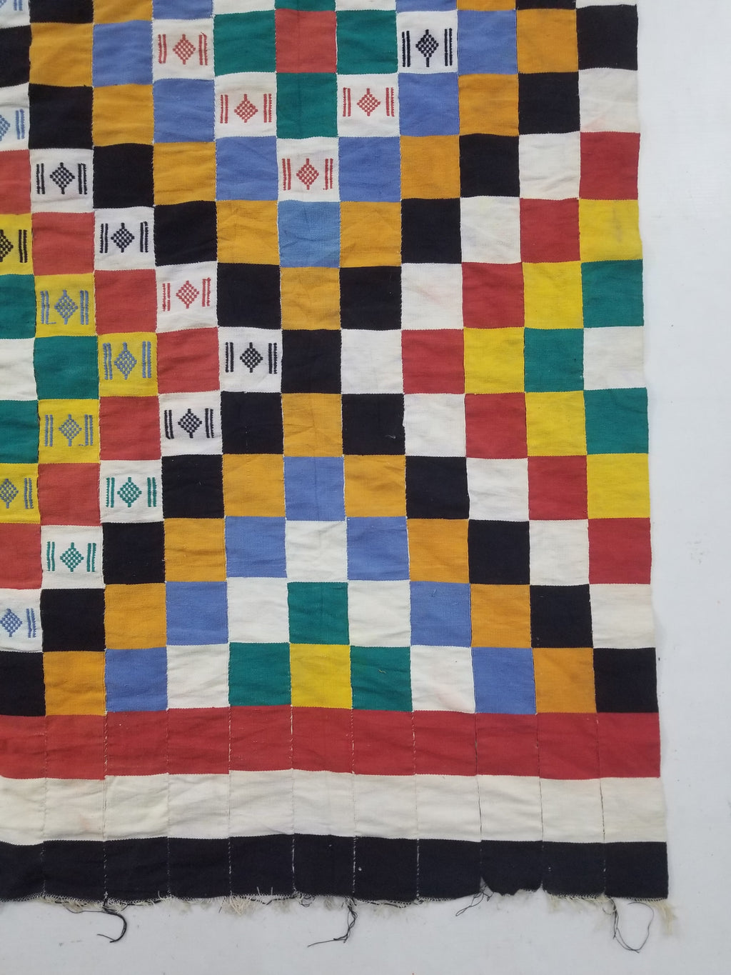 Vintage African Handwoven Ewe Kente Cloth - Ghana Textile Art 238x130cm