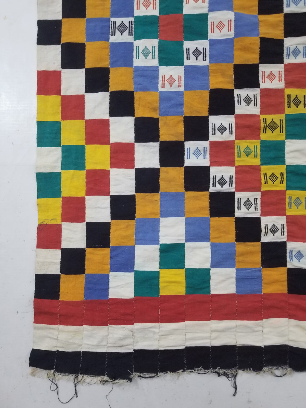 Vintage African Handwoven Ewe Kente Cloth - Ghana Textile Art 238x130cm