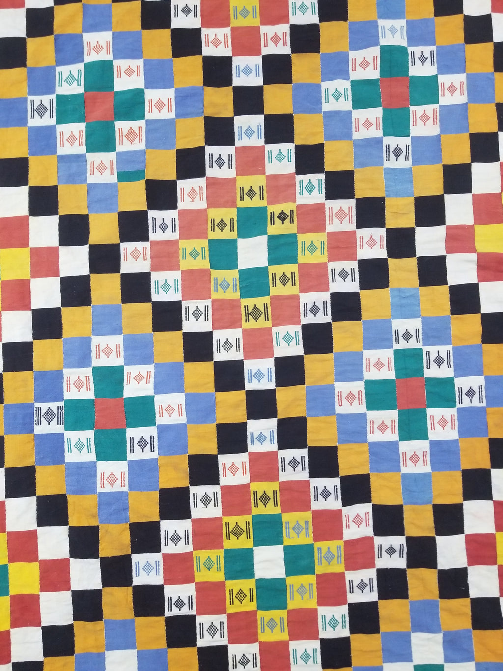 Vintage African Handwoven Ewe Kente Cloth - Ghana Textile Art 238x130cm
