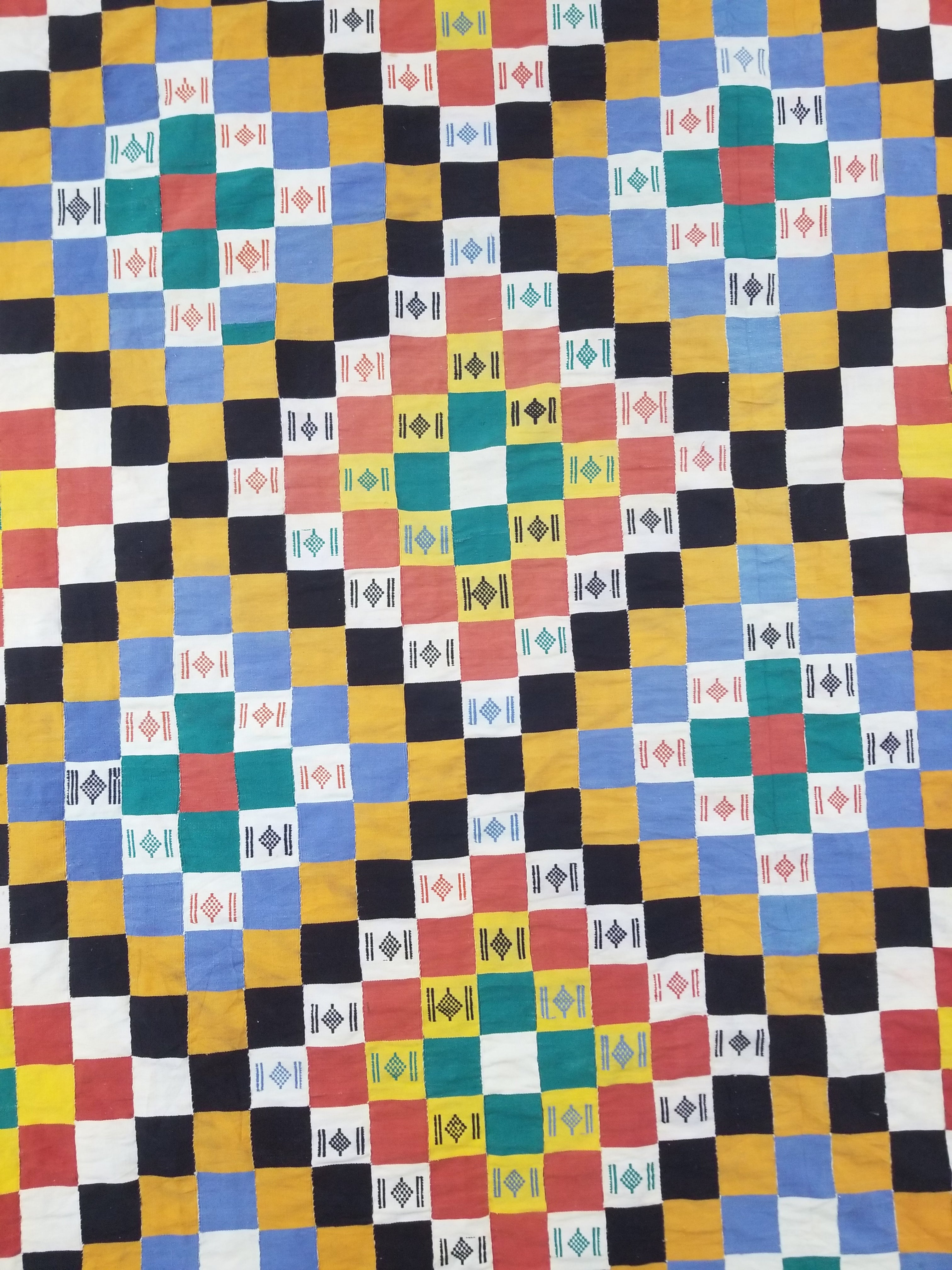 Vintage African Handwoven Ewe Kente Cloth - Ghana Textile Art 238x130cm