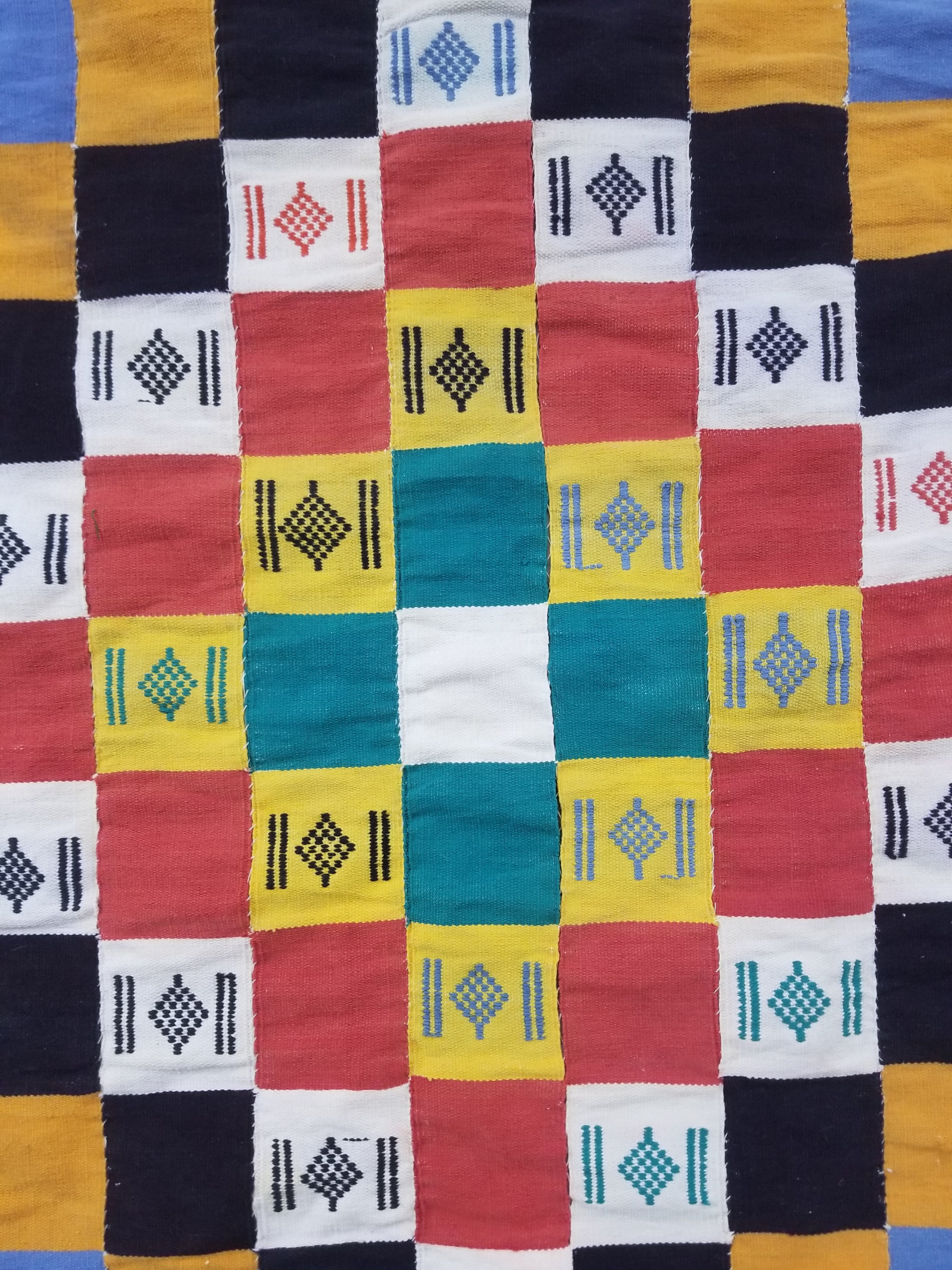 Vintage African Handwoven Ewe Kente Cloth - Ghana Textile Art 238x130cm