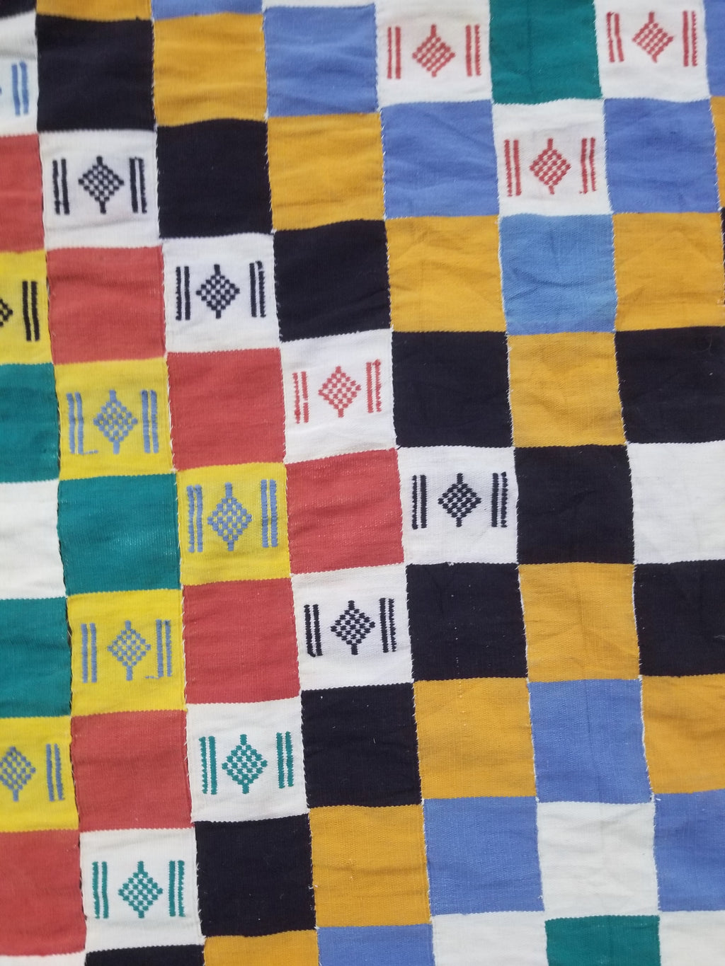 Vintage African Handwoven Ewe Kente Cloth - Ghana Textile Art 238x130cm