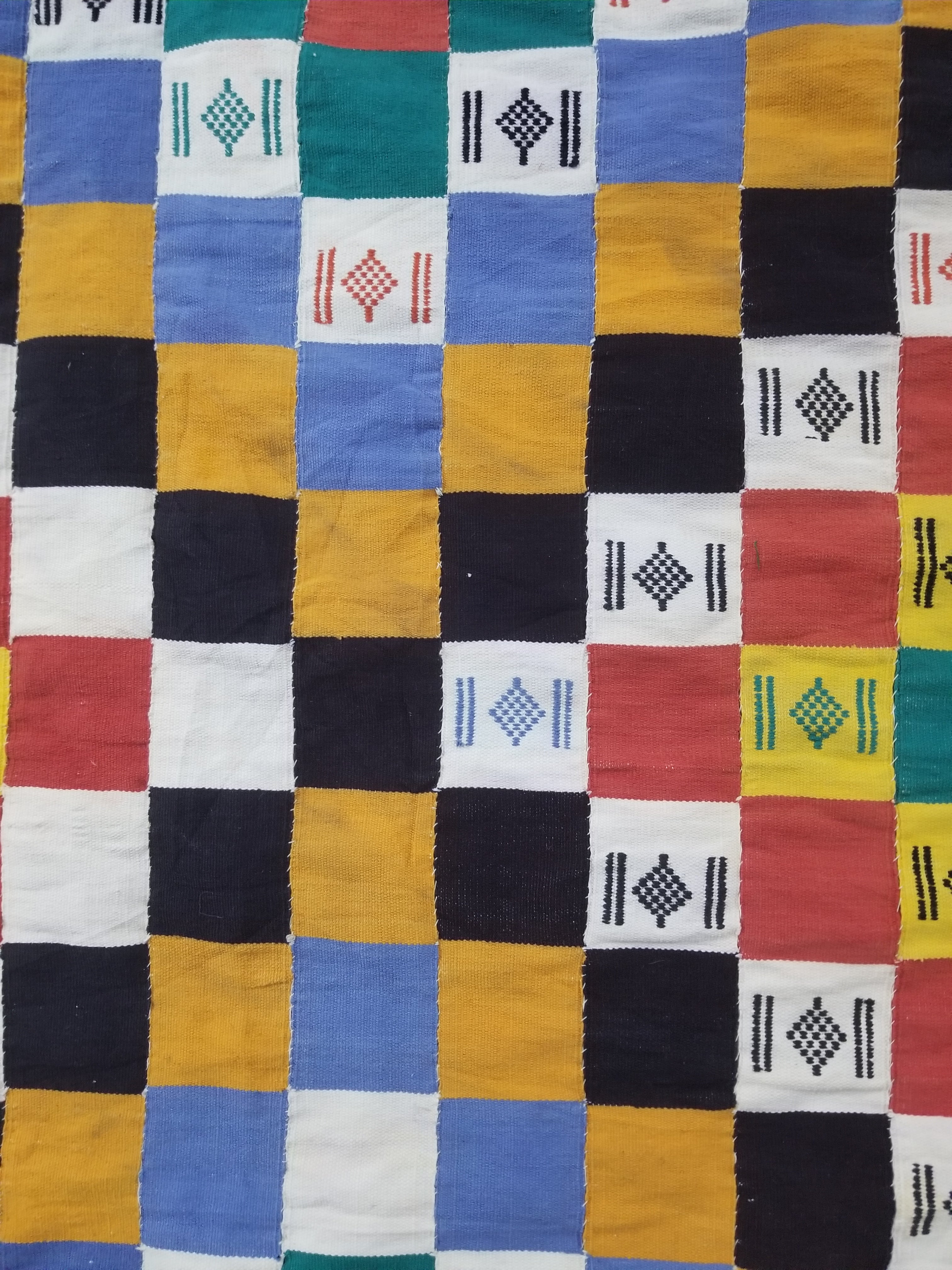 Vintage African Handwoven Ewe Kente Cloth - Ghana Textile Art 238x130cm