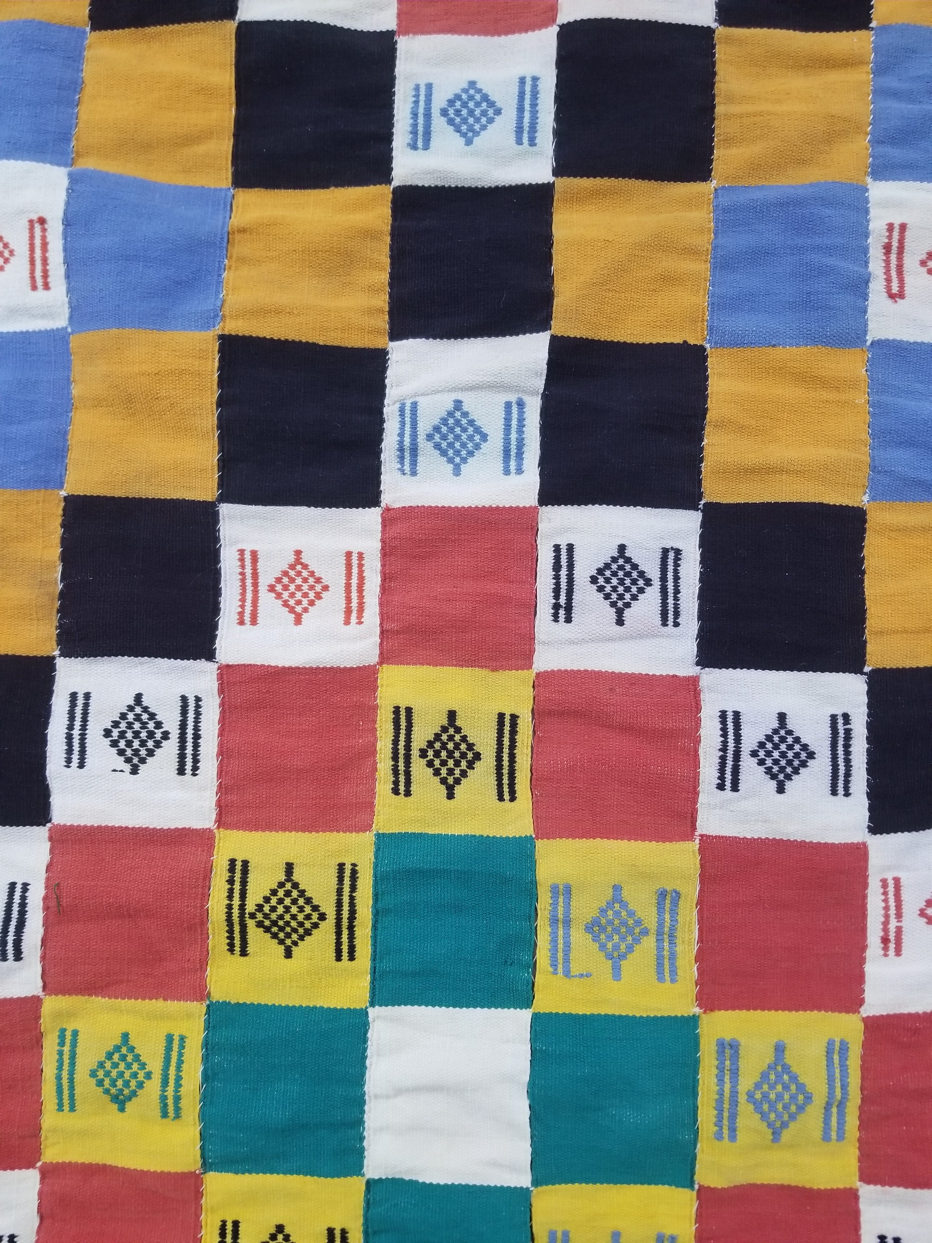 Vintage African Handwoven Ewe Kente Cloth - Ghana Textile Art 238x130cm