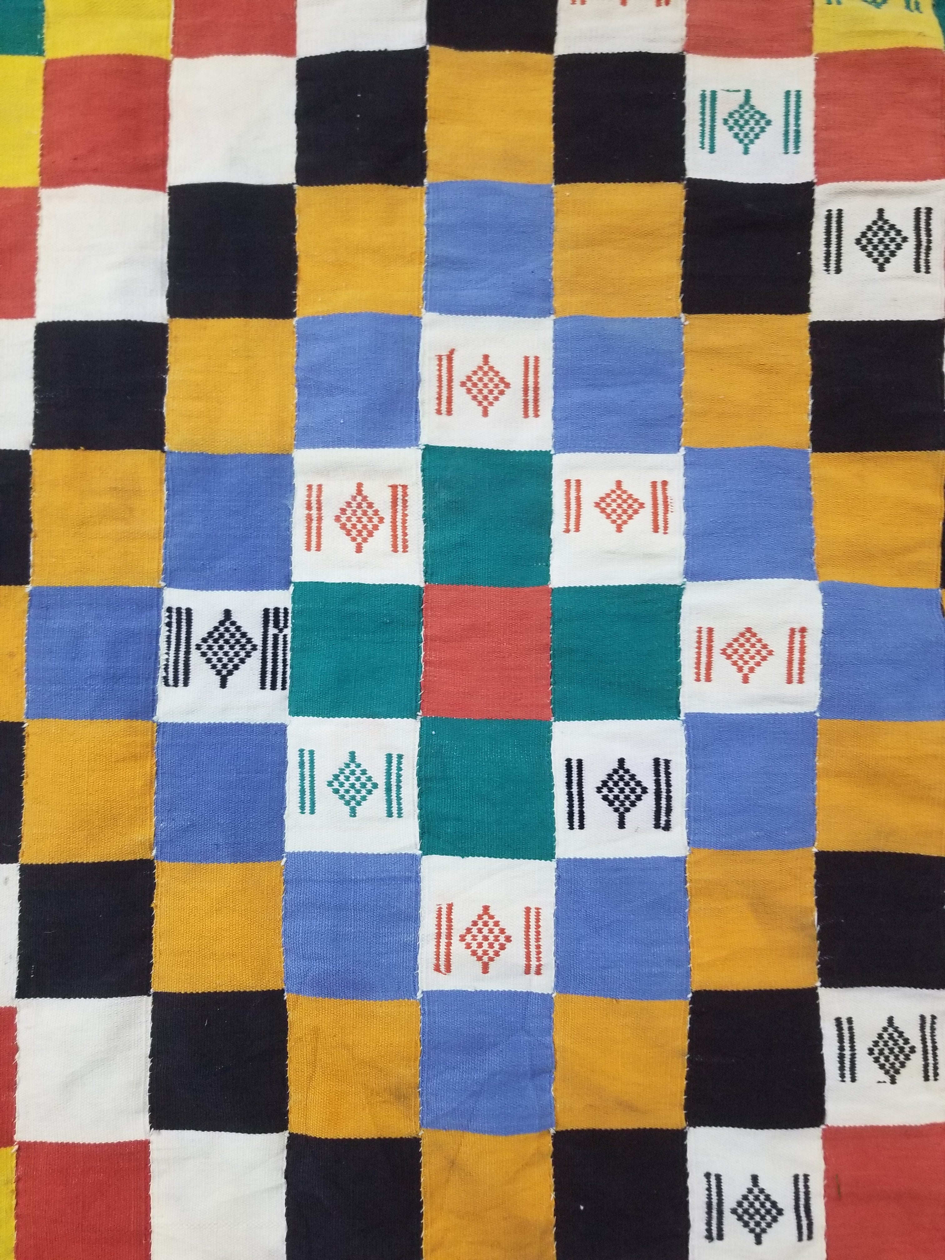 Vintage African Handwoven Ewe Kente Cloth - Ghana Textile Art 238x130cm