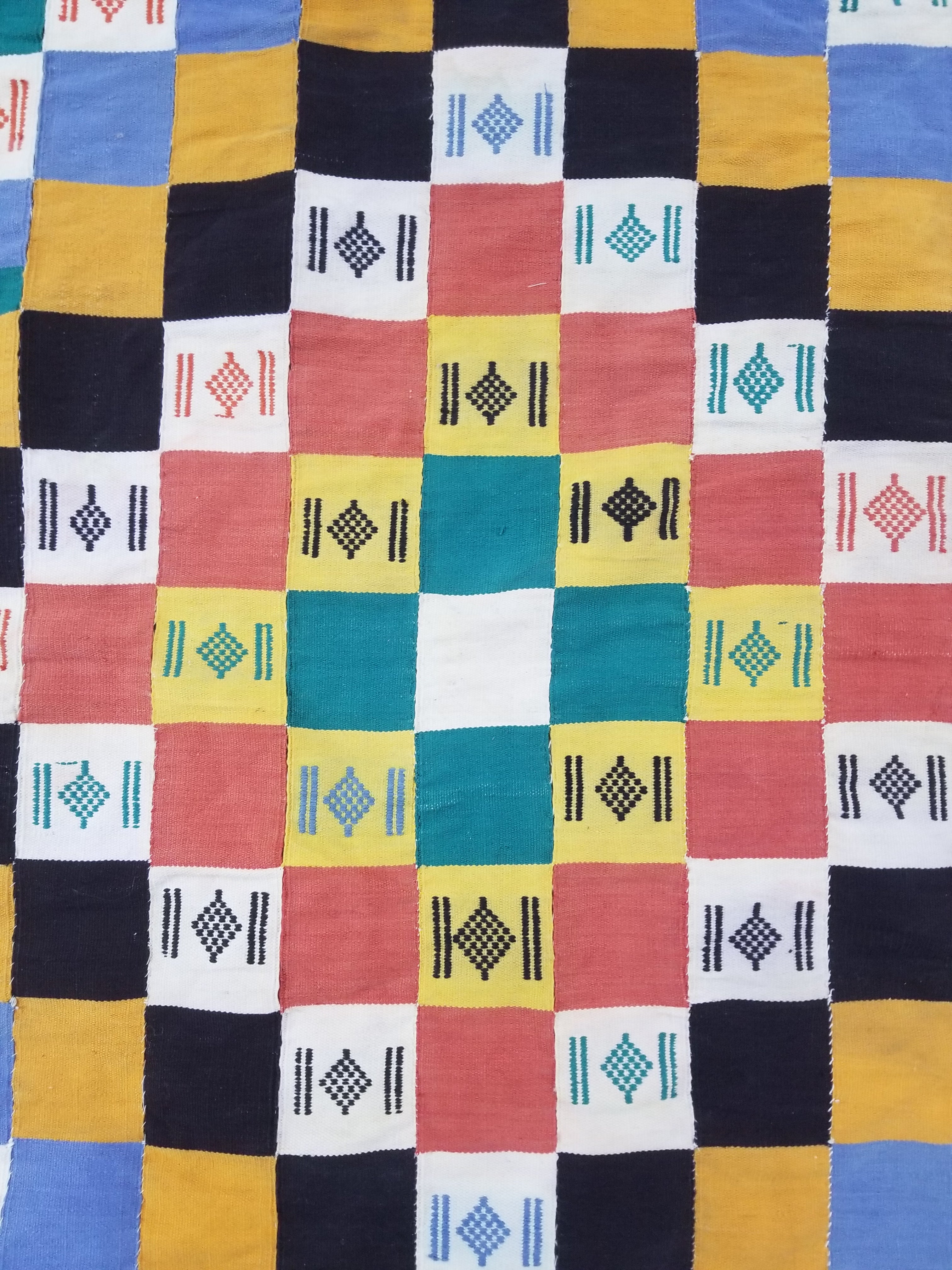 Vintage African Handwoven Ewe Kente Cloth - Ghana Textile Art 238x130cm