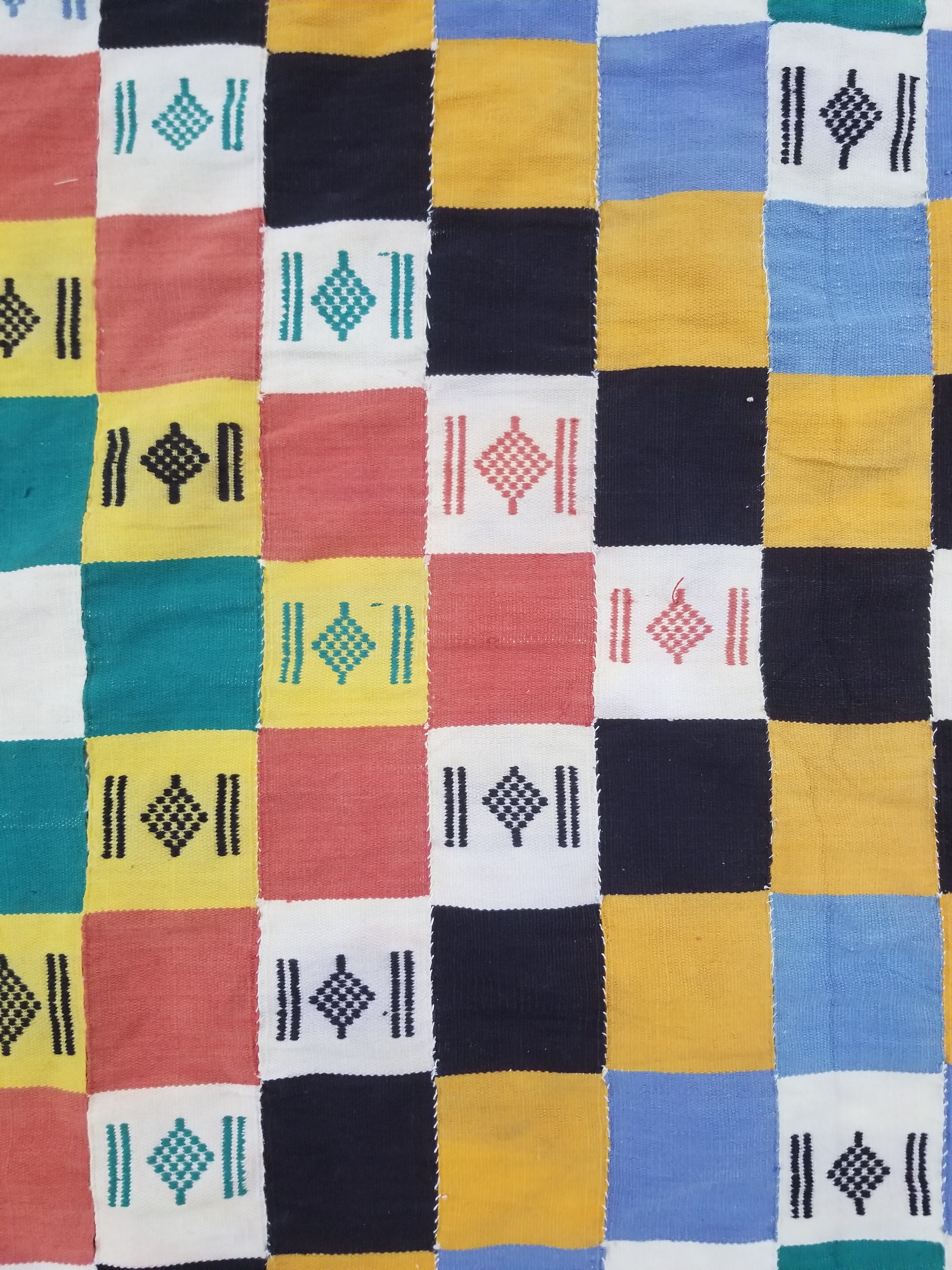 Vintage African Handwoven Ewe Kente Cloth - Ghana Textile Art 238x130cm