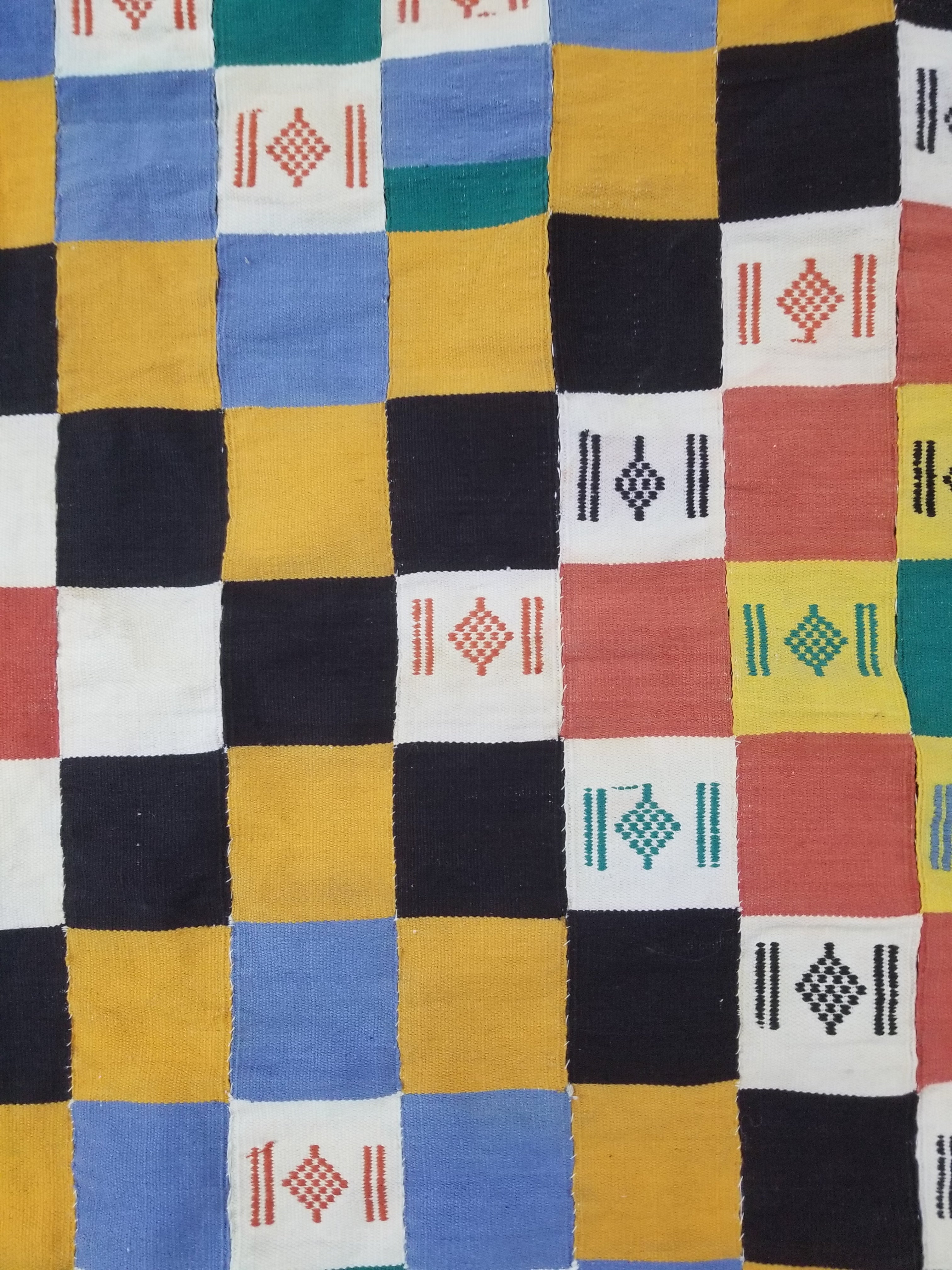 Vintage African Handwoven Ewe Kente Cloth - Ghana Textile Art 238x130cm