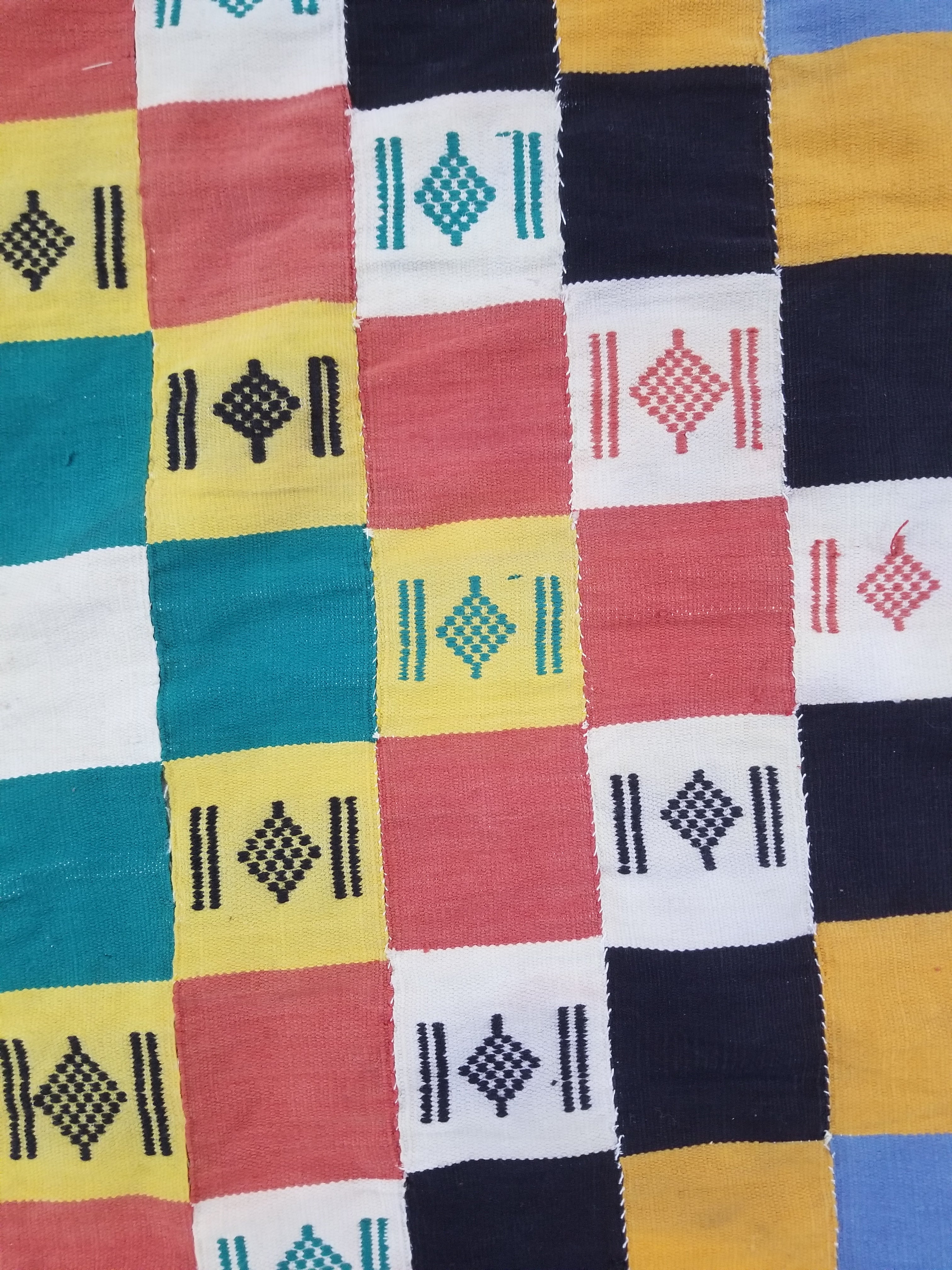 Vintage African Handwoven Ewe Kente Cloth - Ghana Textile Art 238x130cm