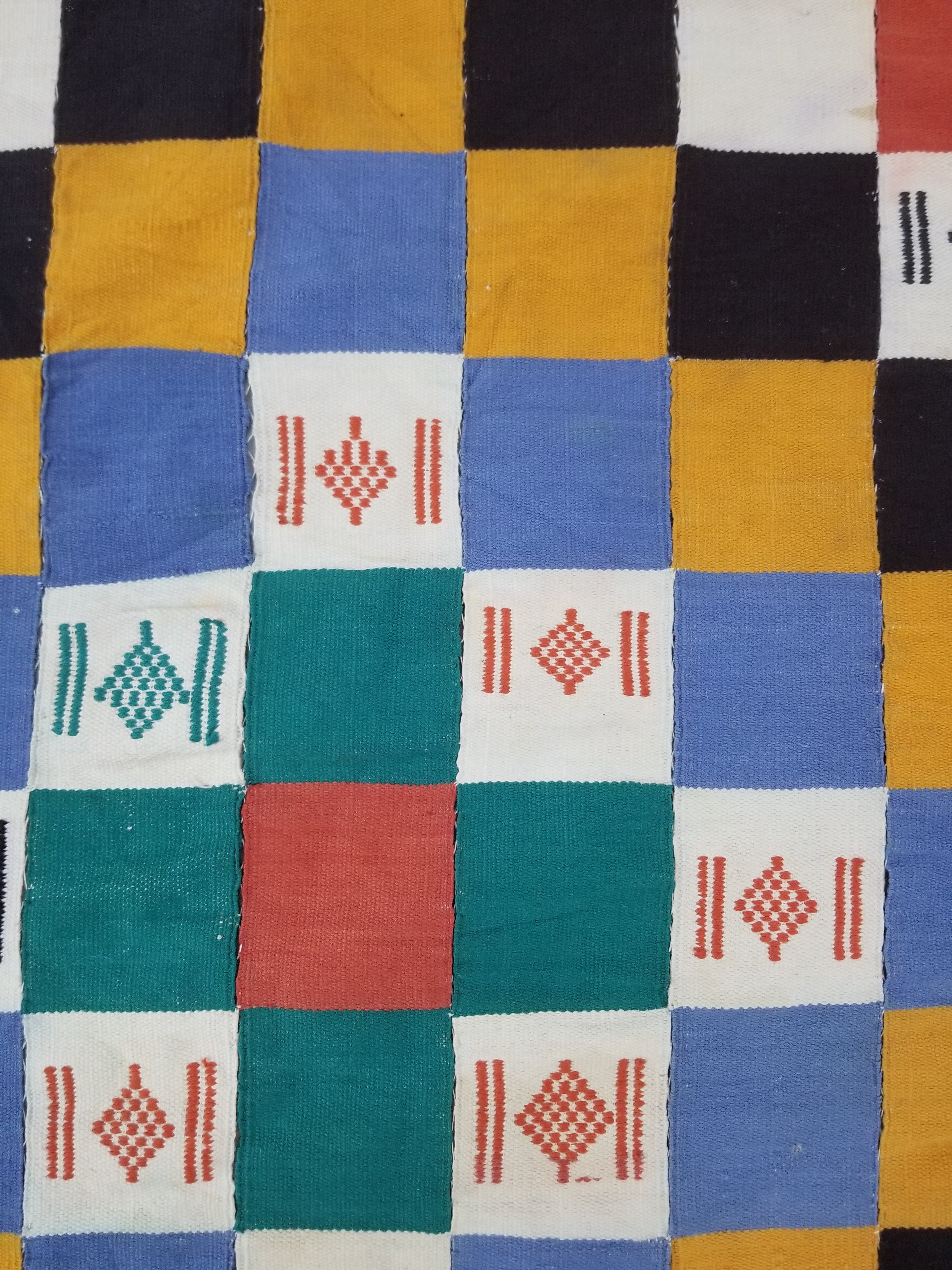 Vintage African Handwoven Ewe Kente Cloth - Ghana Textile Art 238x130cm