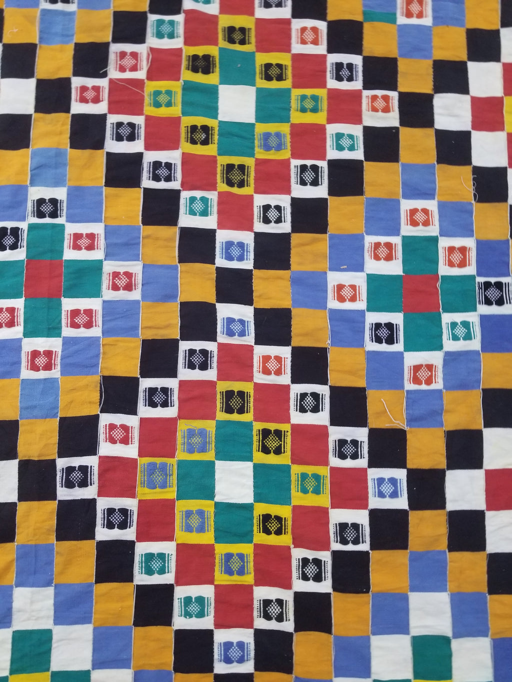 Vintage African Handwoven Ewe Kente Cloth - Ghana Textile Art 238x130cm