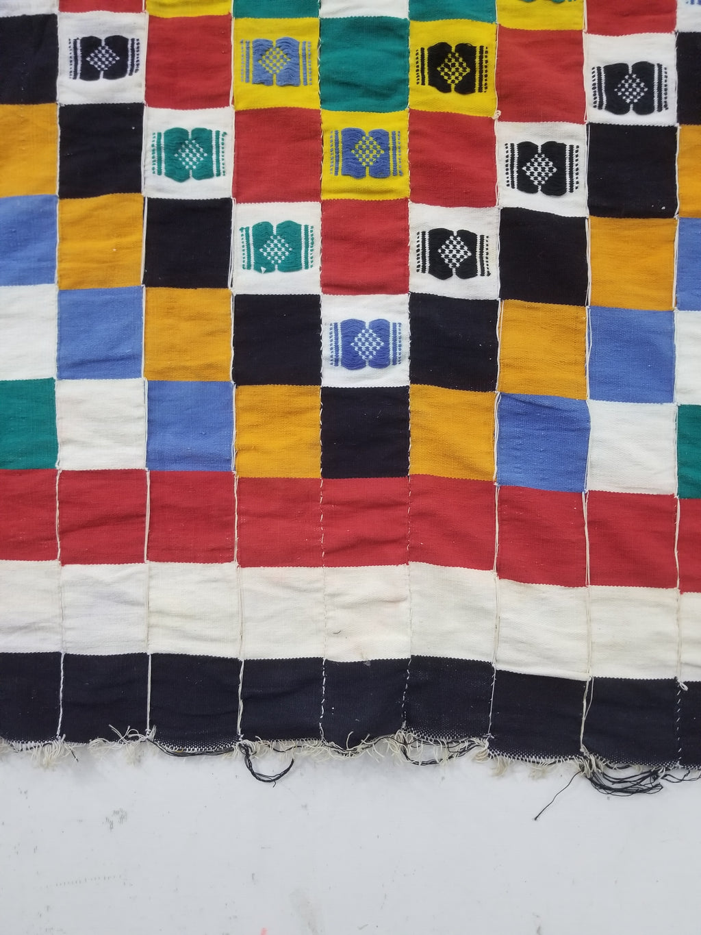 Vintage African Handwoven Ewe Kente Cloth - Ghana Textile Art 238x130cm
