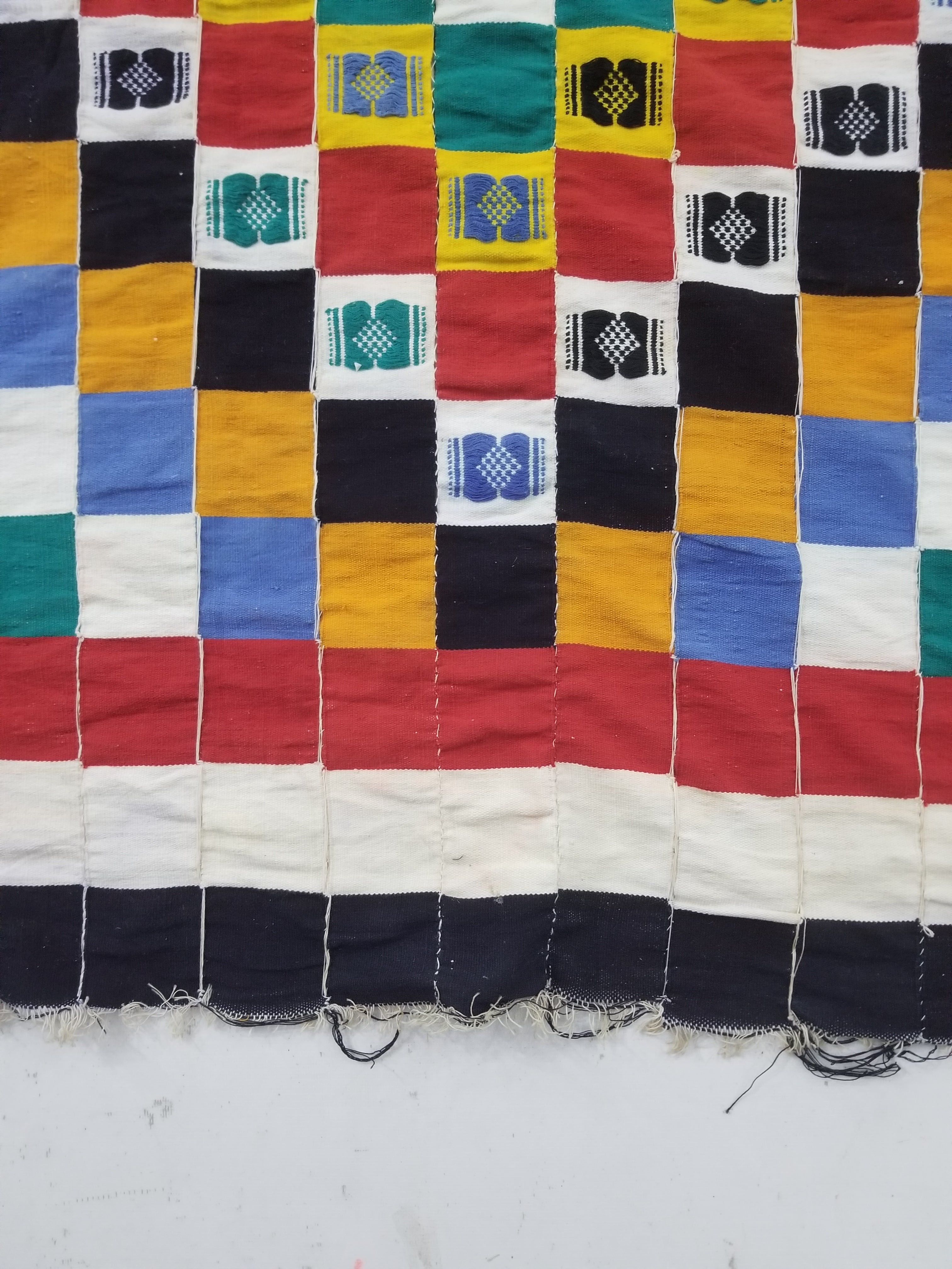 Vintage African Handwoven Ewe Kente Cloth - Ghana Textile Art 238x130cm