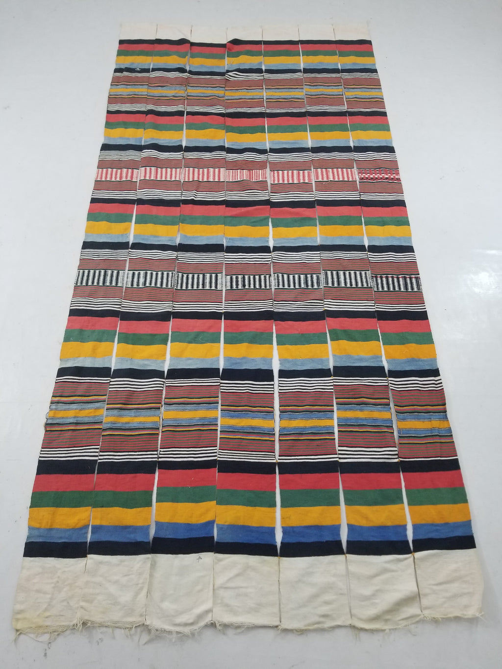 Vintage African Niger Handwoven Striped Souban Cloth Textile 255x120cm